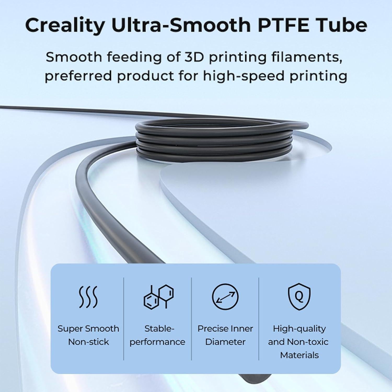 Tubo PTFE Ultra Suave Creality 2M 2mm ID para Filamento 1.75mm