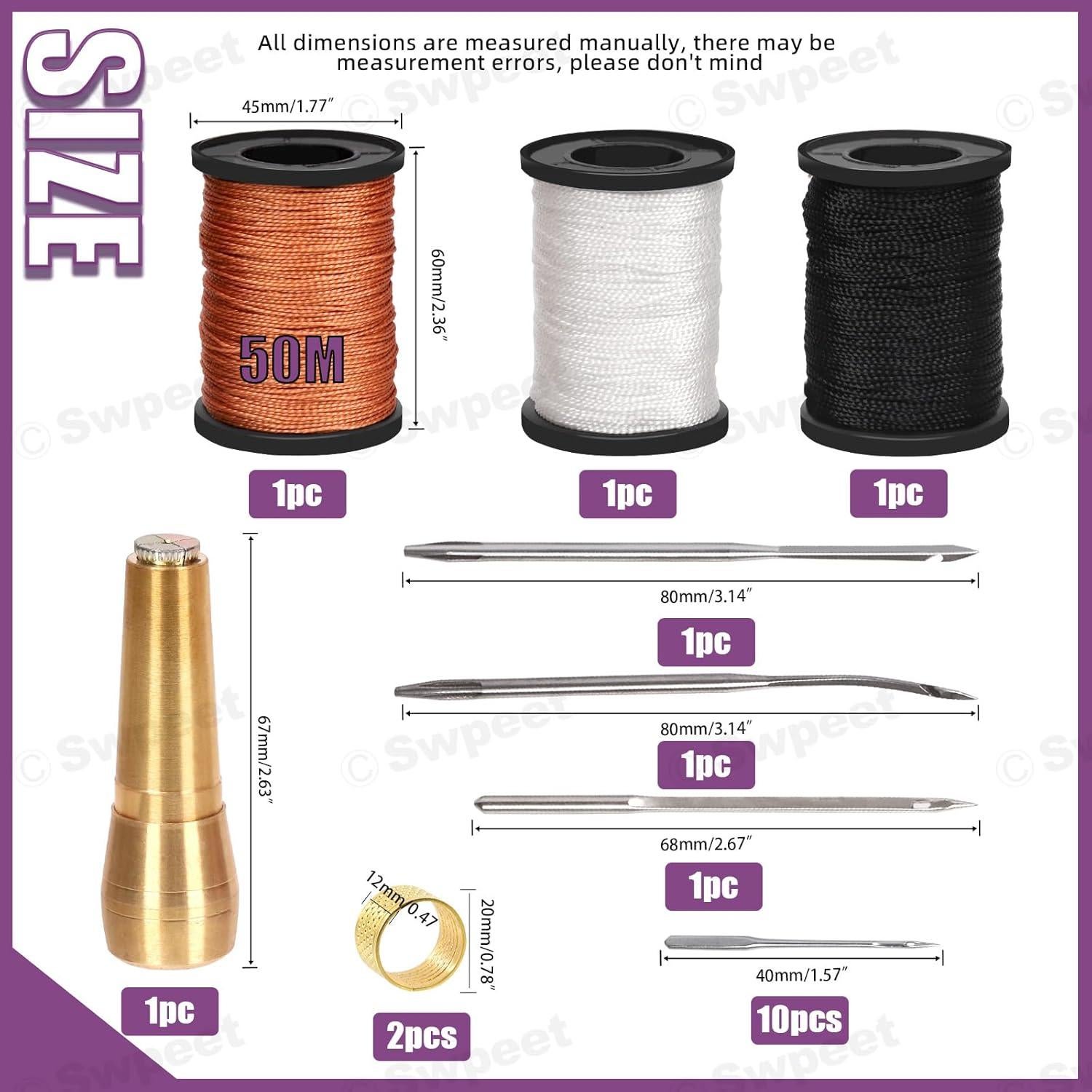 Kit de Agujas de Coser de Cuero Swpeet 19 Piezas con Hilo