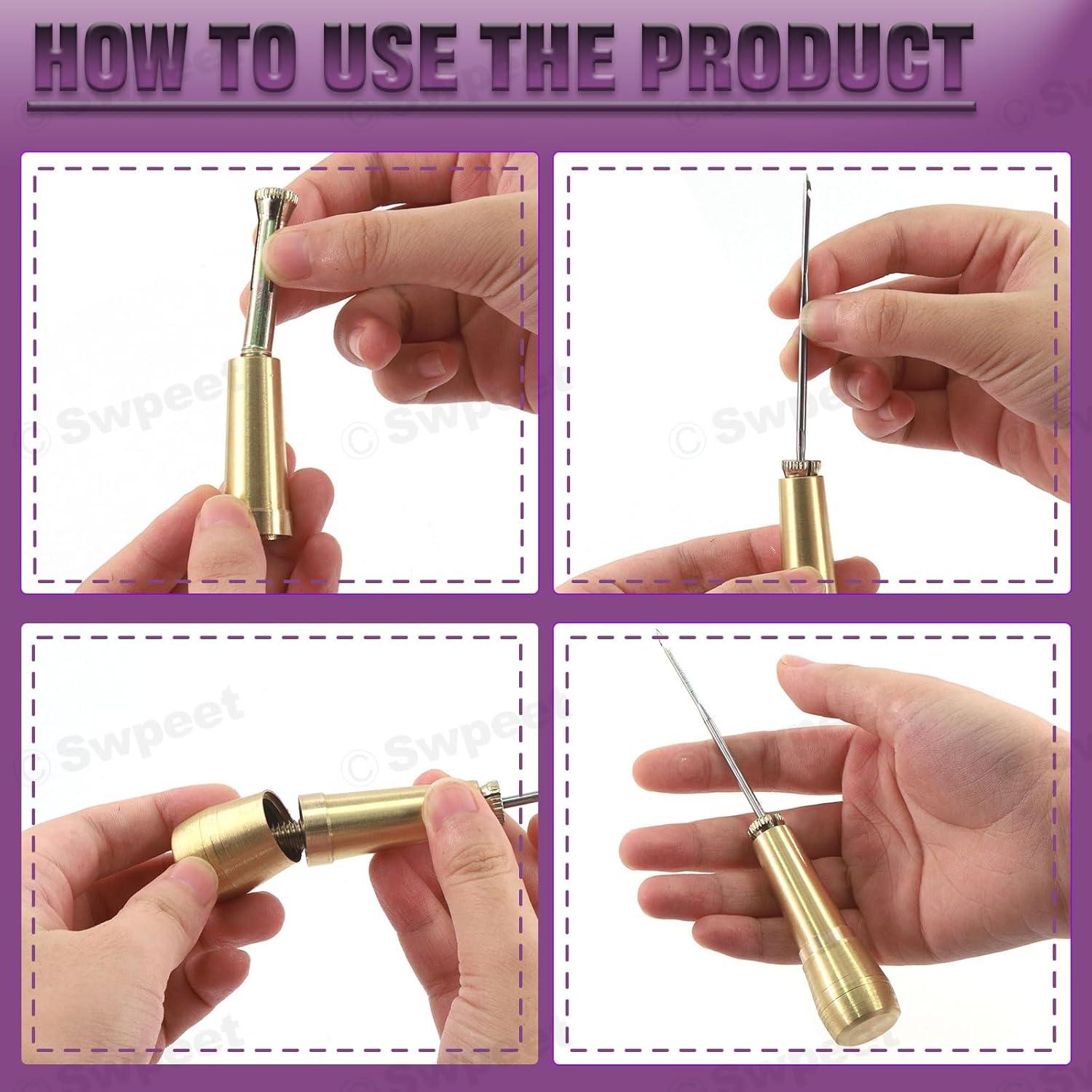 Kit de Agujas de Coser de Cuero Swpeet 19 Piezas con Hilo