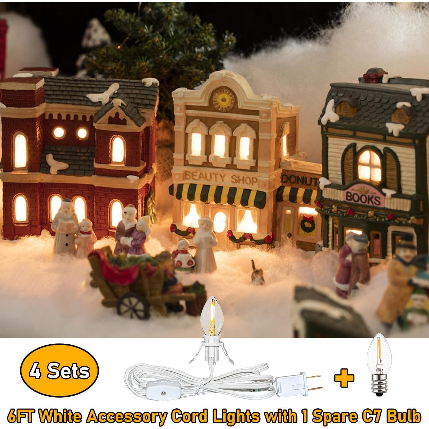 Juego de Cables LED C7 Blanco 1.83m con 8 Bombillas - Ahorro Energético