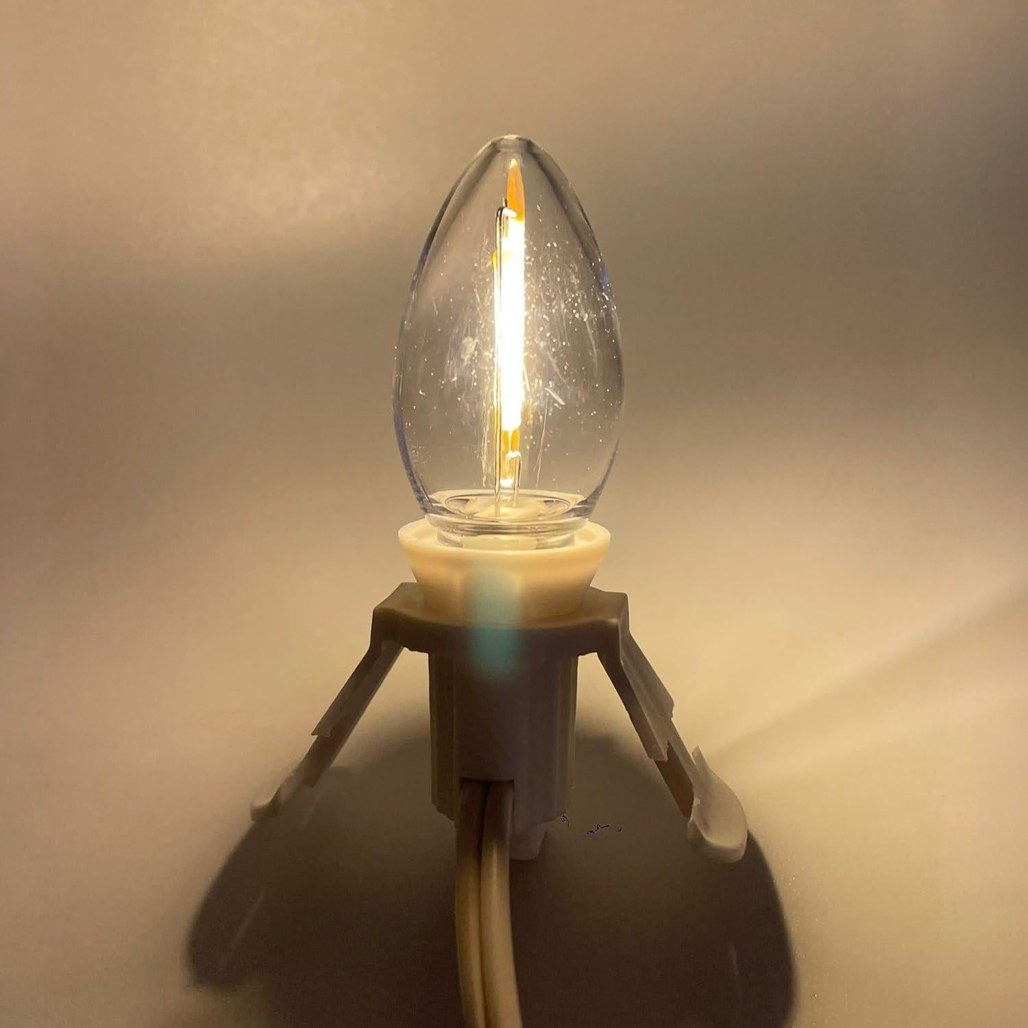 Juego de Cables LED C7 Blanco 1.83m con 8 Bombillas - Ahorro Energético