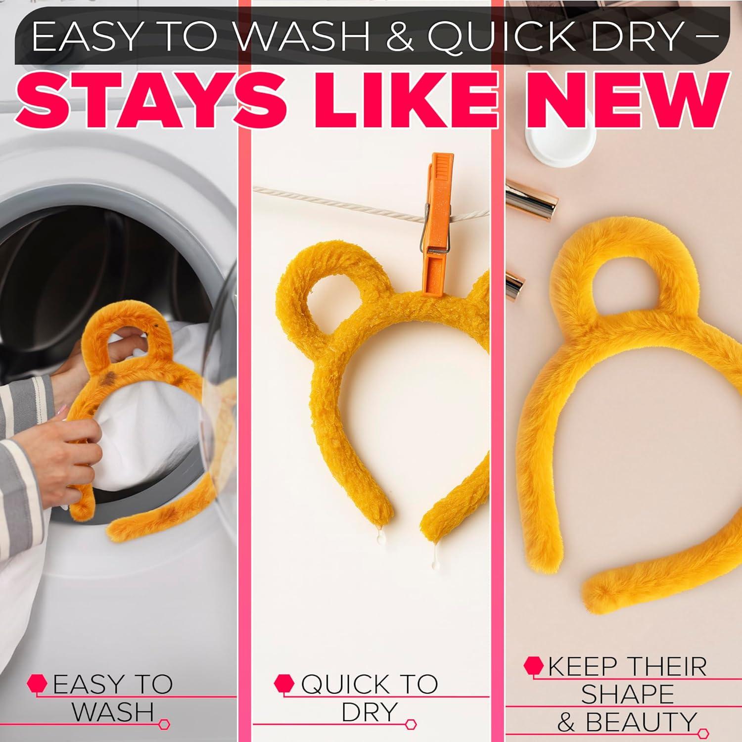 Diadema de Oídos de Oso Amarillo LIBERHAUS Suave y Ligera