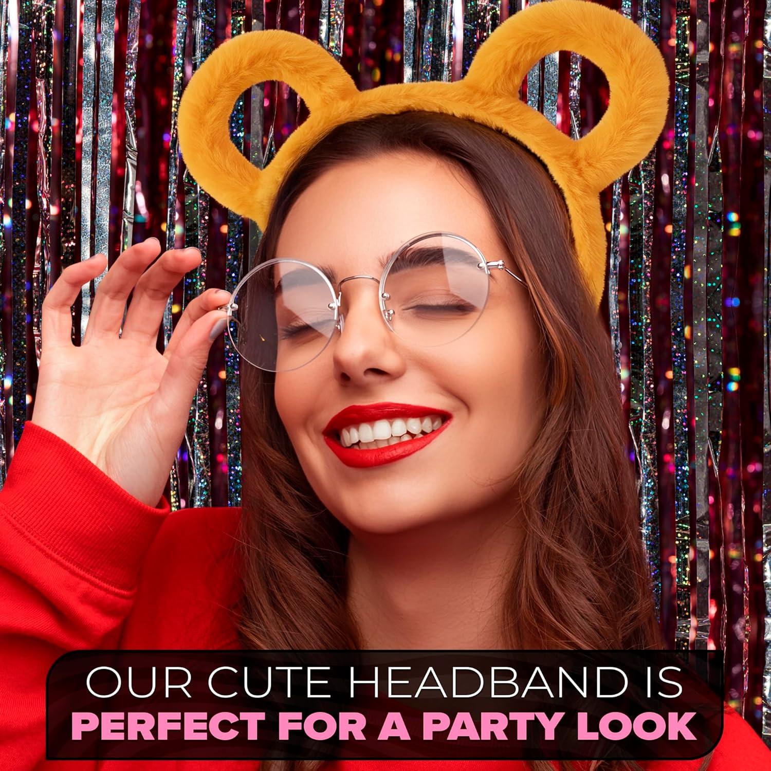 Diadema de Oídos de Oso Amarillo LIBERHAUS Suave y Ligera