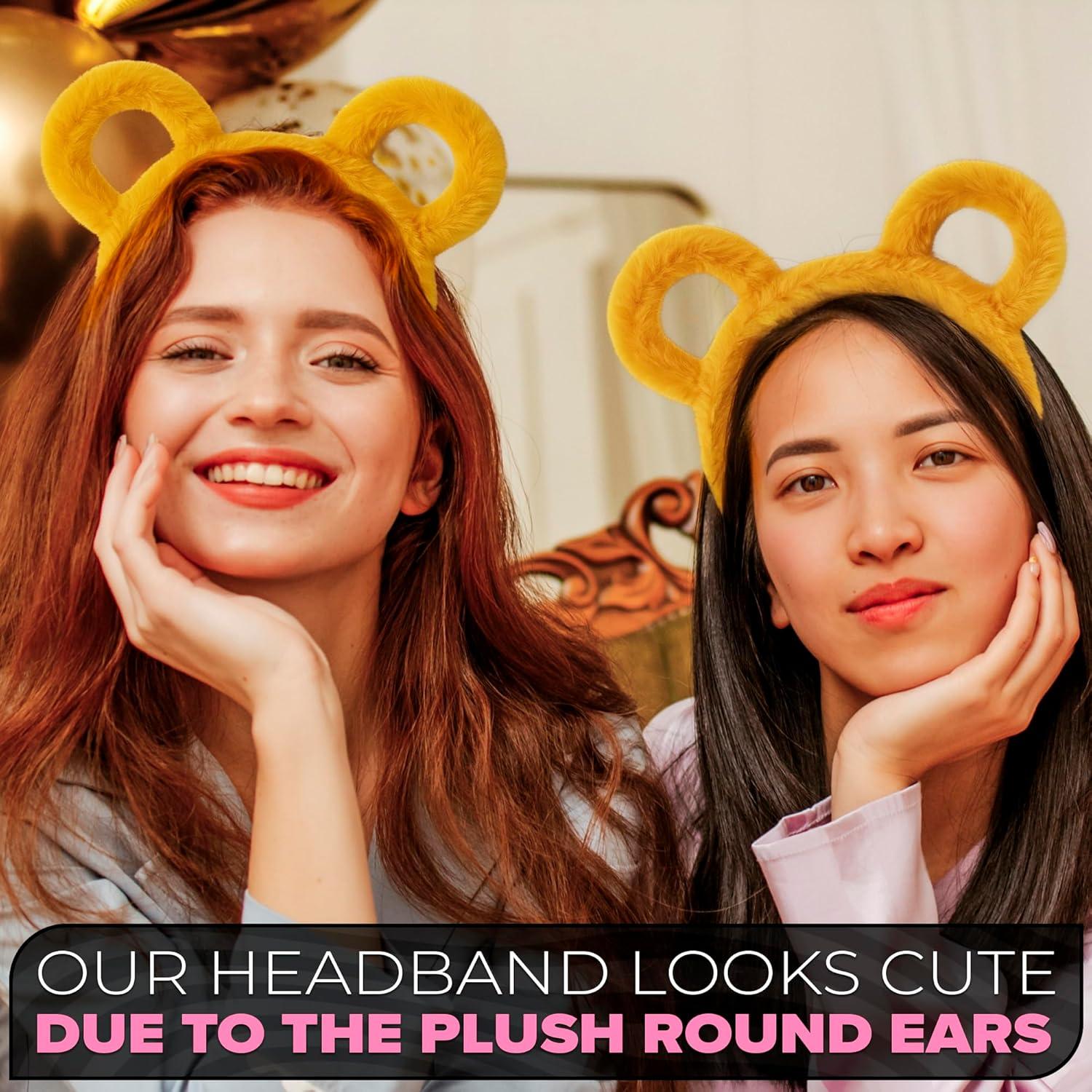 Diadema de Oídos de Oso Amarillo LIBERHAUS Suave y Ligera