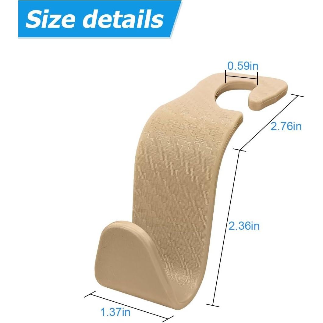 Ganchos para Reposacabezas de Auto Hanemia - 4 Unidades - PP