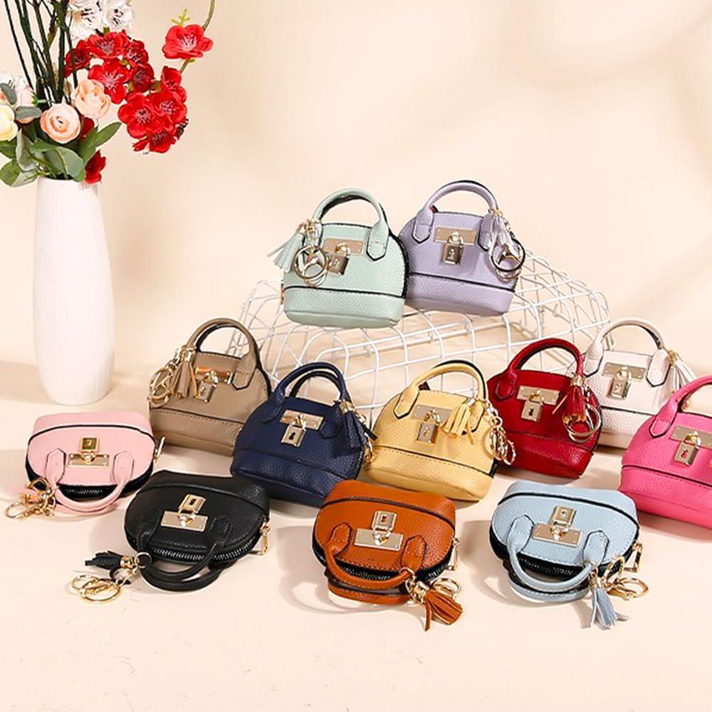 Monedero Llavero Mini Tote QeenRTUU Cuero PU Negro