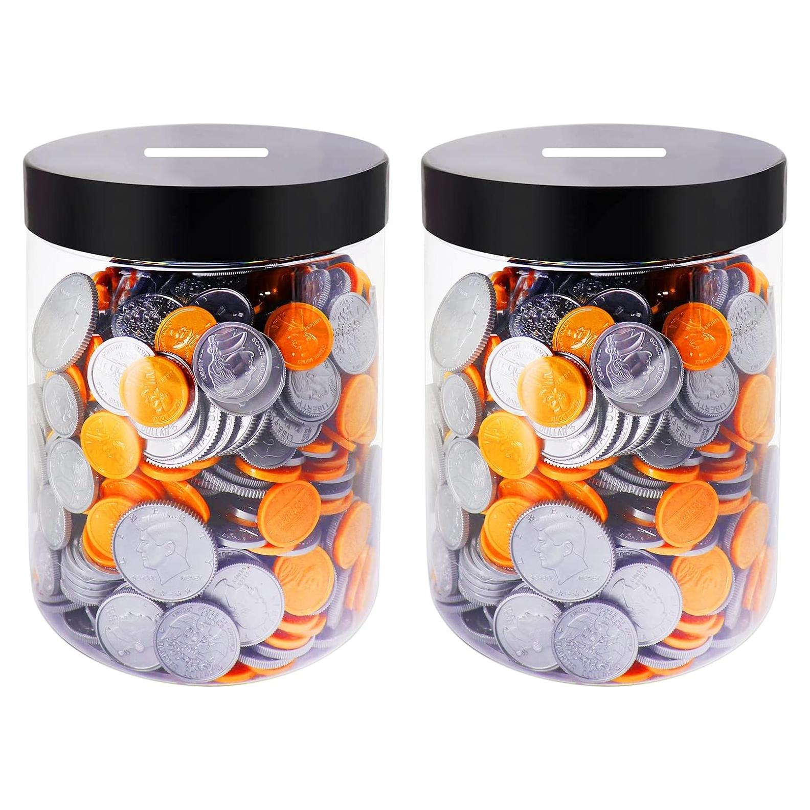 Tarro de Ahorro Grande Mczxon 1.89L Plástico Transparente 2-Pack