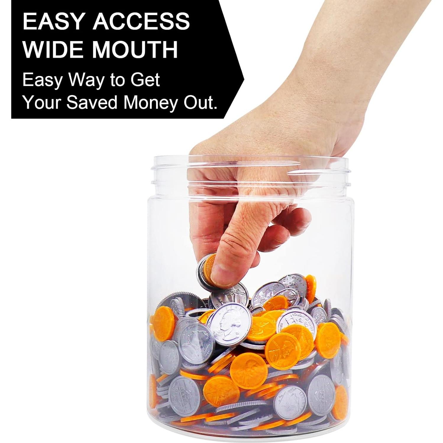 Tarro de Ahorro Grande Mczxon 1.89L Plástico Transparente 2-Pack