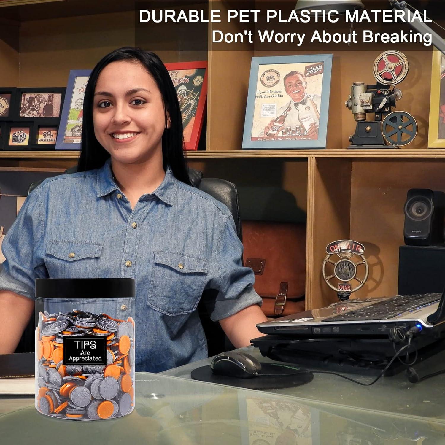 Tarro de Ahorro Grande Mczxon 1.89L Plástico Transparente 2-Pack