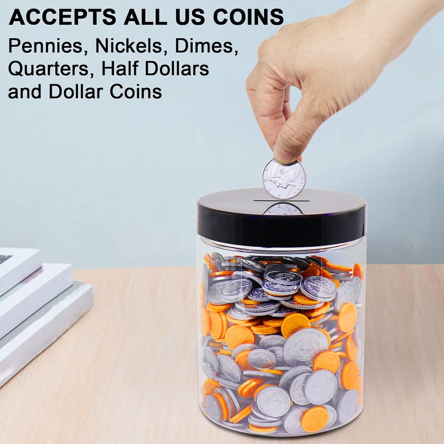 Tarro de Ahorro Grande Mczxon 1.89L Plástico Transparente 2-Pack