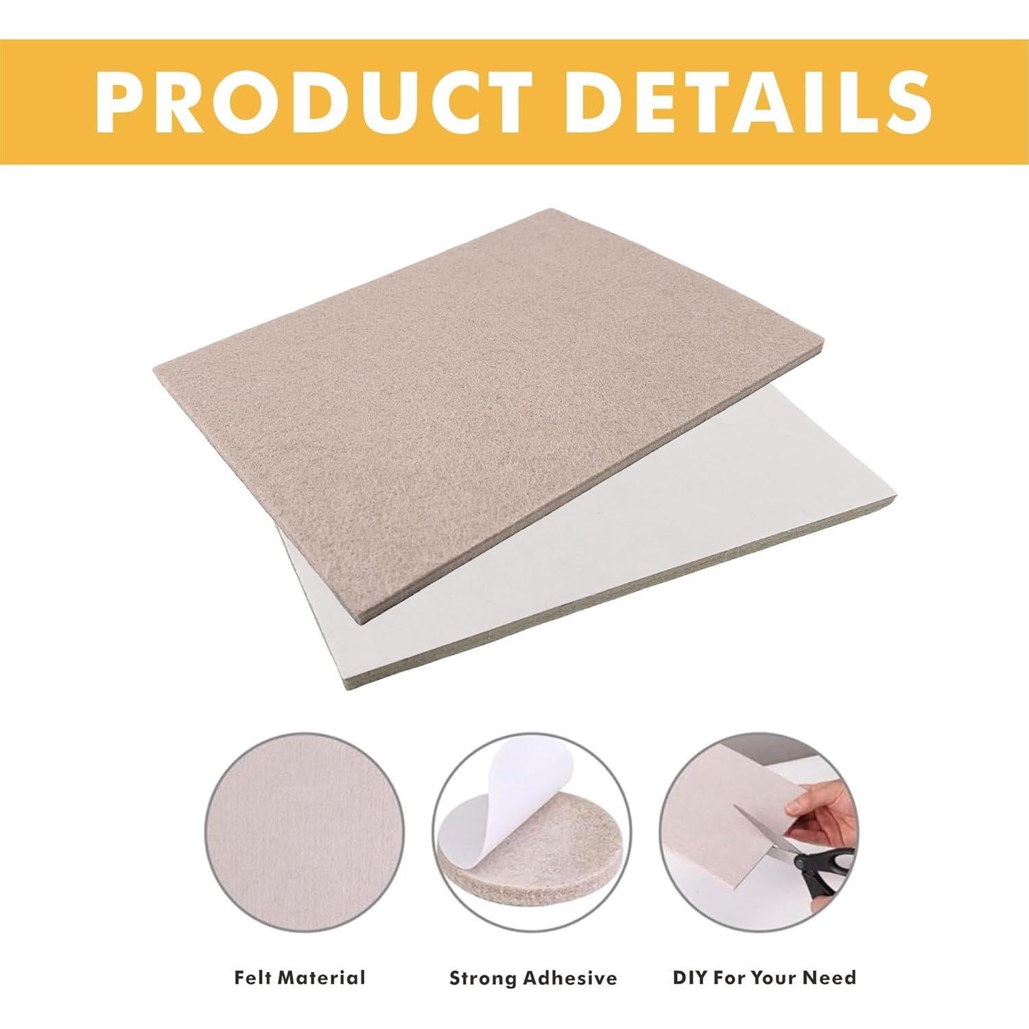 Almohadillas de Fieltro Autoadhesivas Wizard Sliders 8pcs Beige