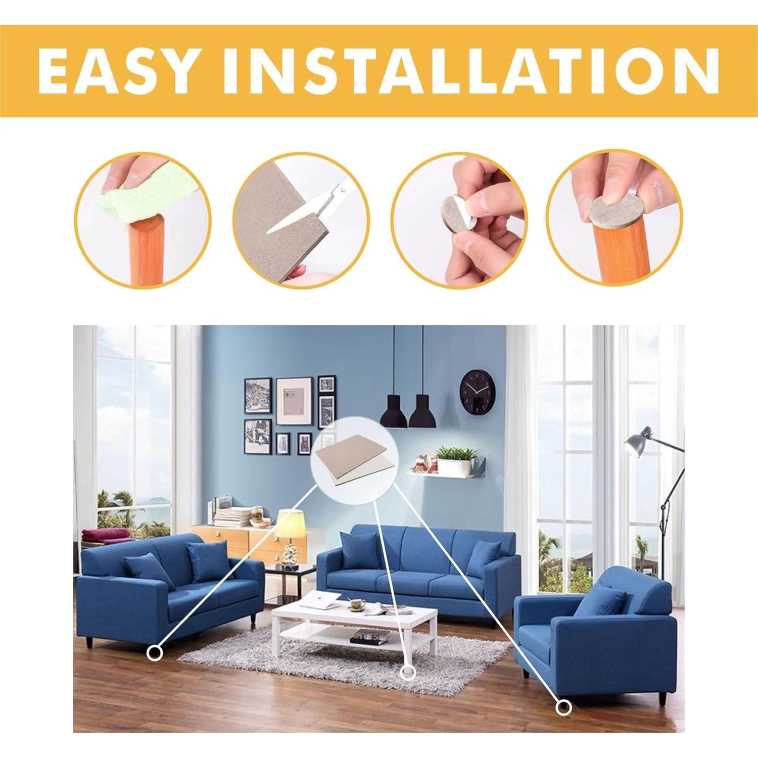 Almohadillas de Fieltro Autoadhesivas Wizard Sliders 8pcs Beige