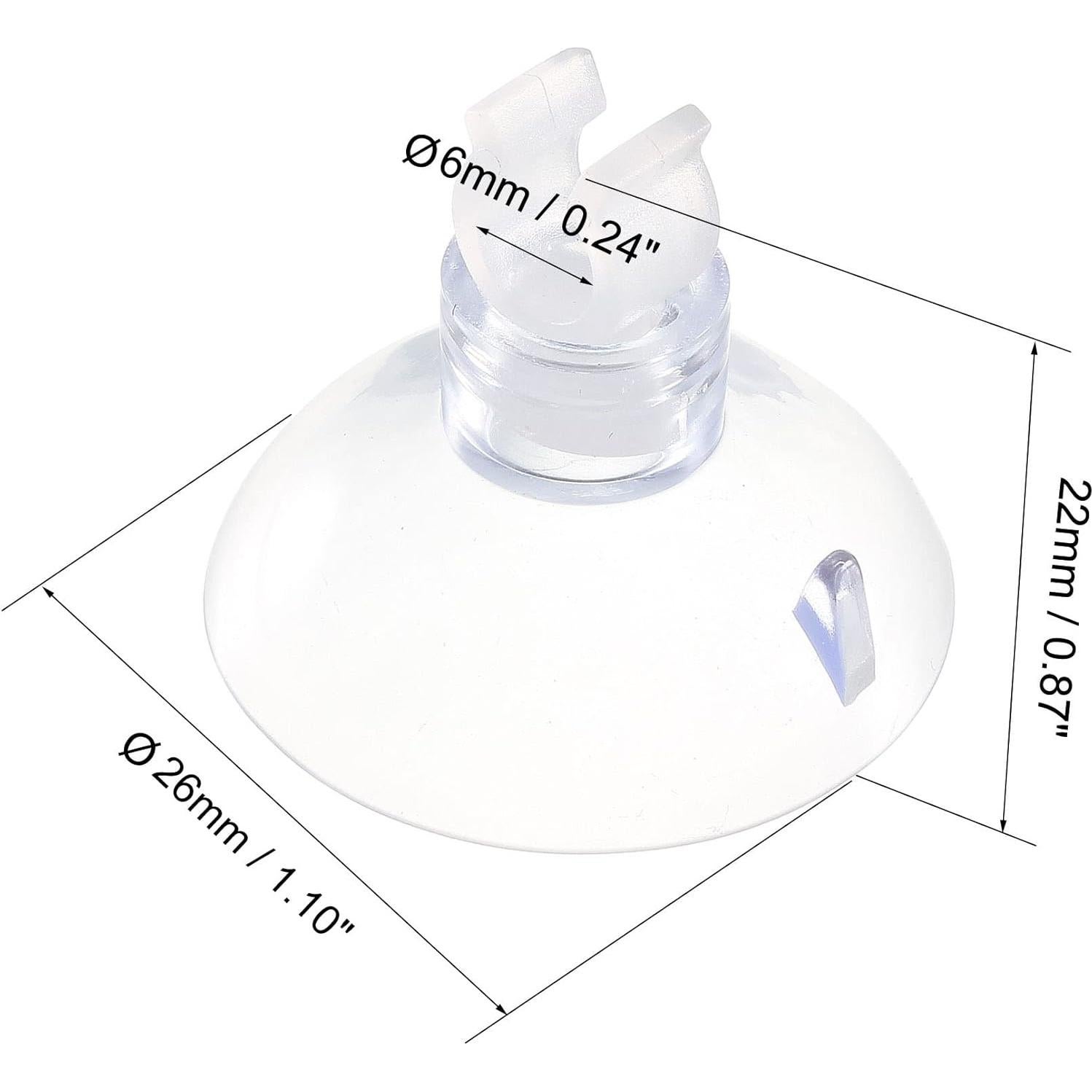 Clips de Ventosa para Tubos de Aire Acuario uxcell 6mm 20Pcs