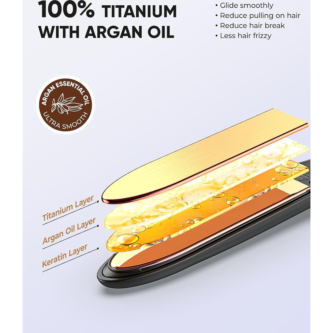 Plancha de Cabello Vanessa Pro Titanio 1" 33.5cm 340g