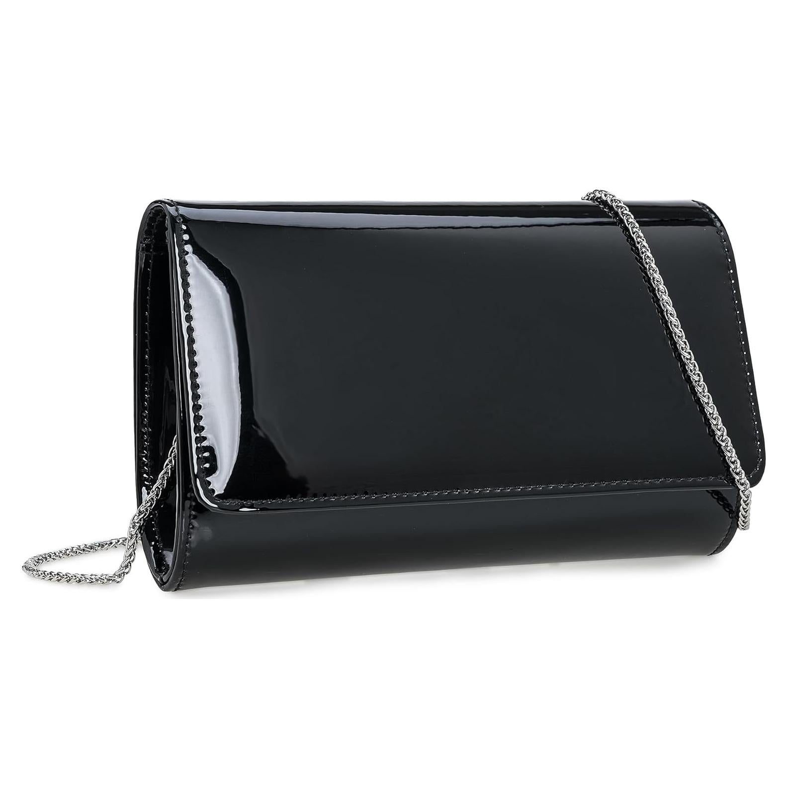 Bolso de Noche Charming Tailor de Cuero PU Espejado Negro