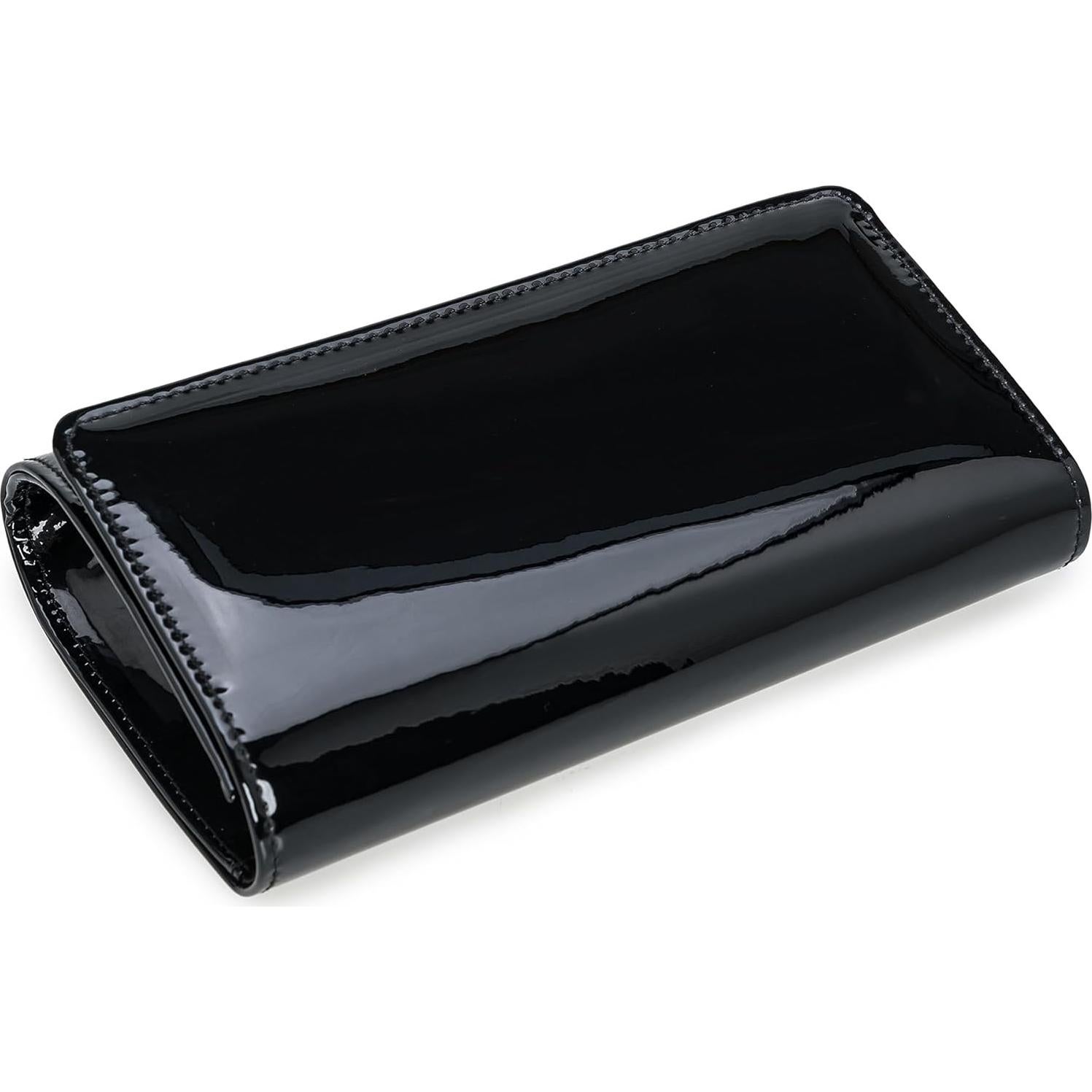 Bolso de Noche Charming Tailor de Cuero PU Espejado Negro