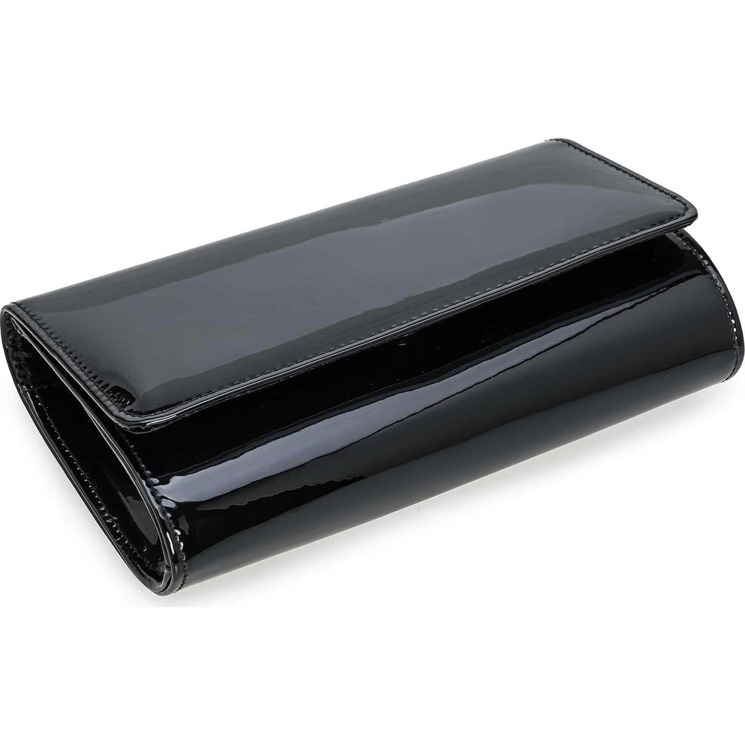 Bolso de Noche Charming Tailor de Cuero PU Espejado Negro