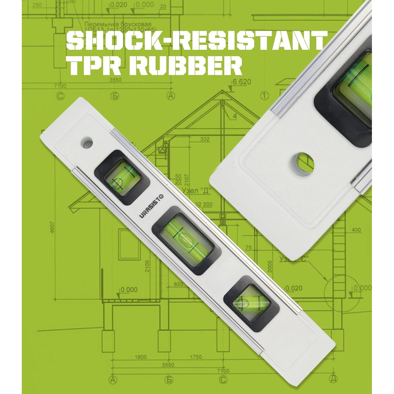 Nivel de caja magnético URASISTO 225mm con burbujas 45°/90°/180°