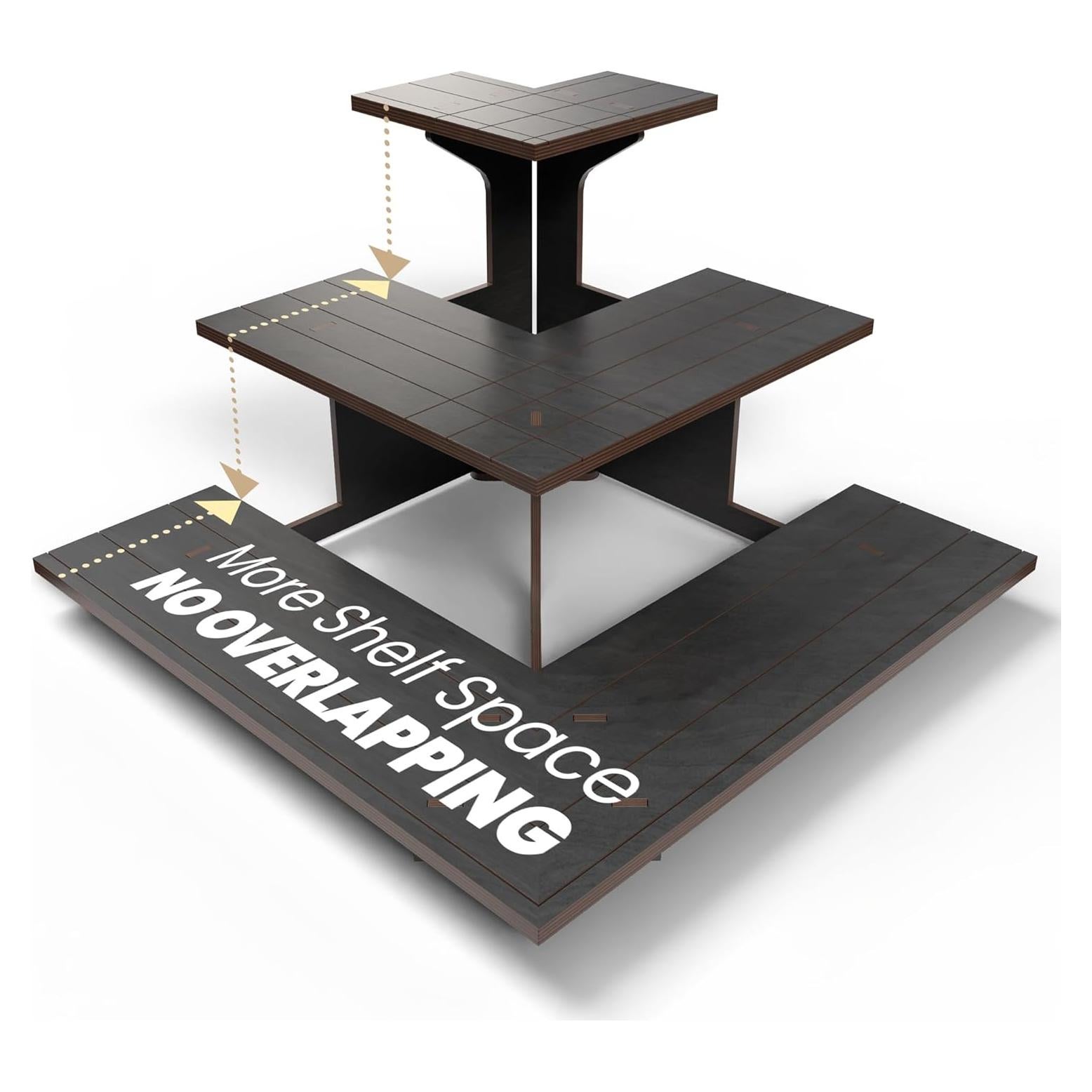 Soporte de Exhibición en Esquina de Madera Negra DS THE DISPLAY STORE