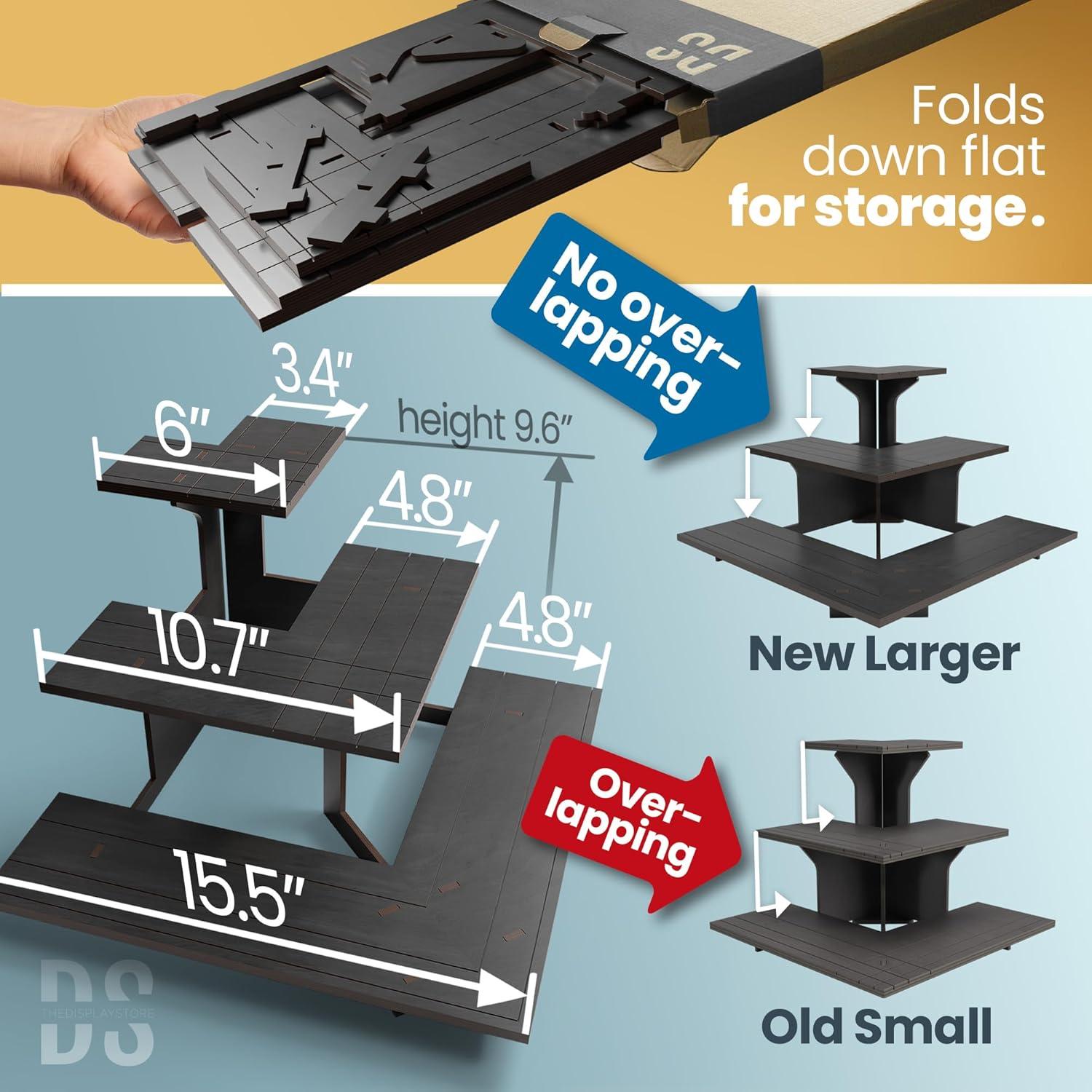 Soporte de Exhibición en Esquina de Madera Negra DS THE DISPLAY STORE