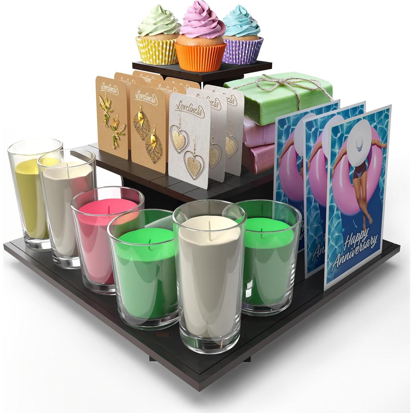 Soporte de Exhibición en Esquina de Madera Negra DS THE DISPLAY STORE