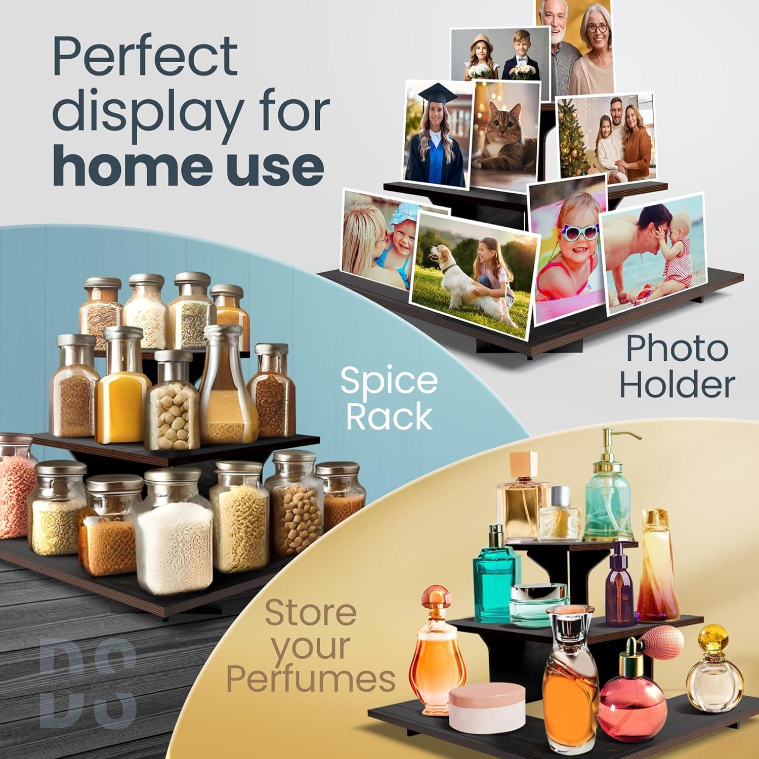 Soporte de Exhibición en Esquina de Madera Negra DS THE DISPLAY STORE