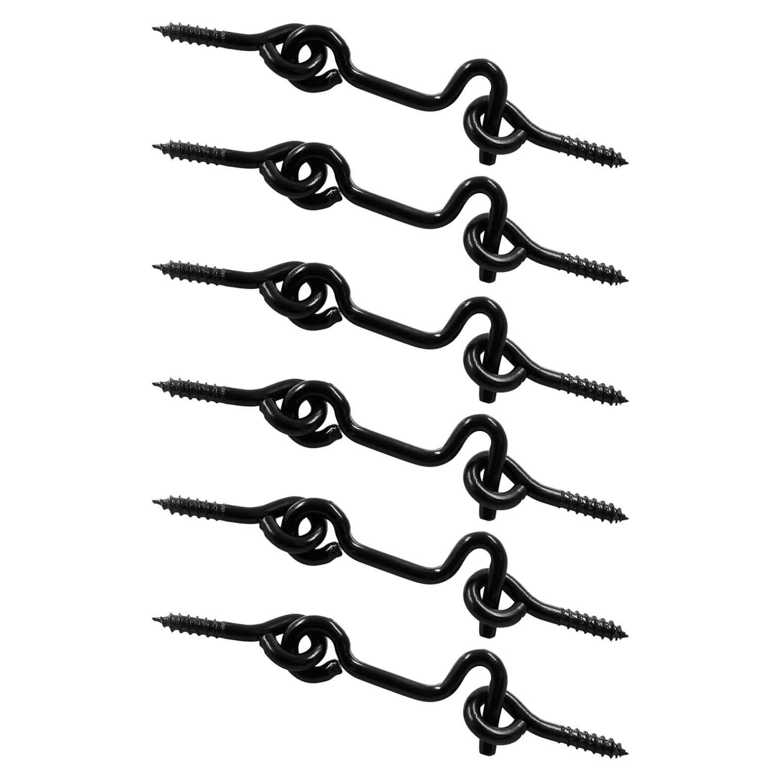 6 Piezas Gancho y Pestillo de Cabina Negro LifCratms 43x18.5mm