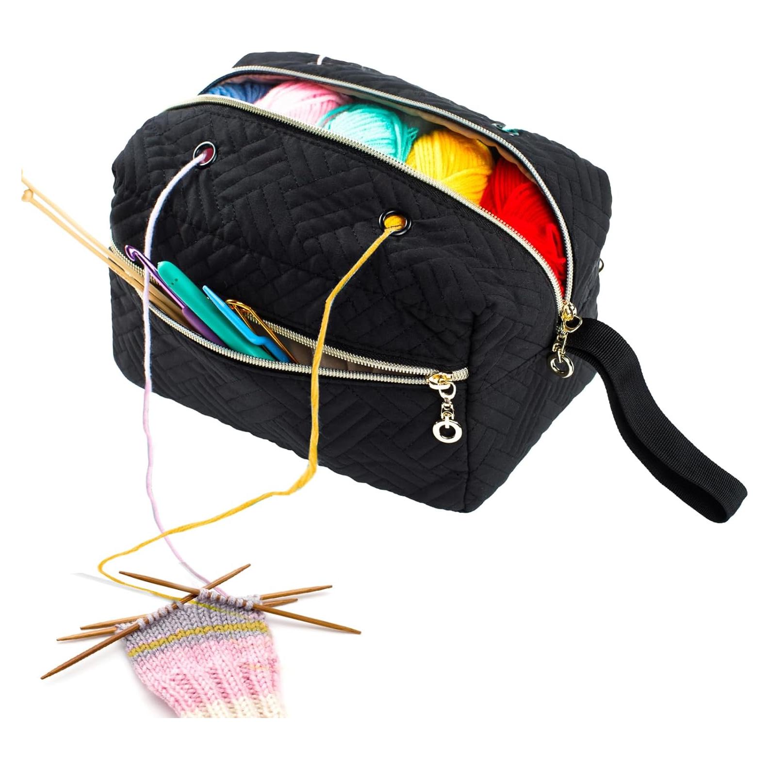 Organizador de Bolsa de Ganchillo MYBAGZING Pequeño 25.4cm Negro