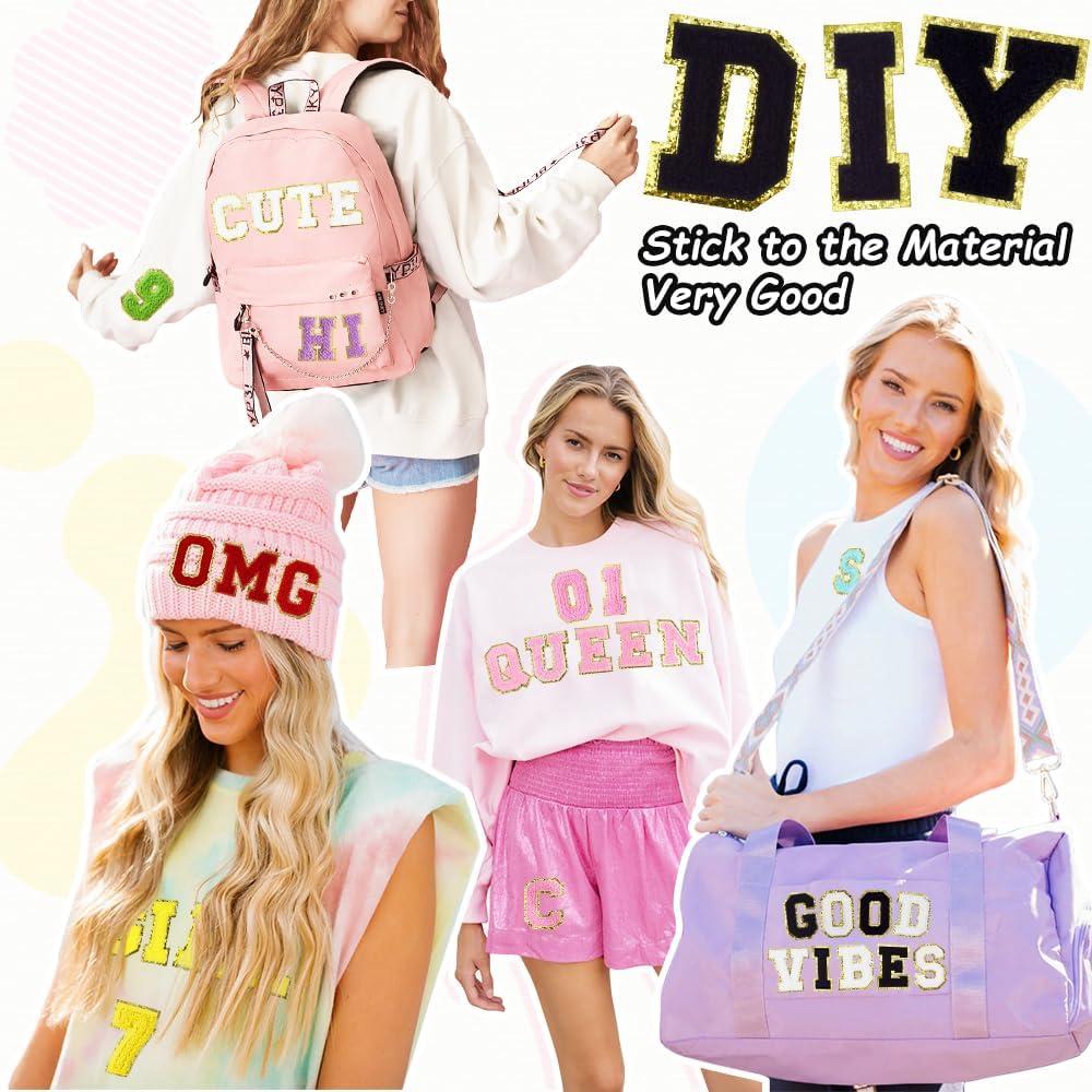 10 Parches de Números Chenille Negros 7.62 cm para Planchar