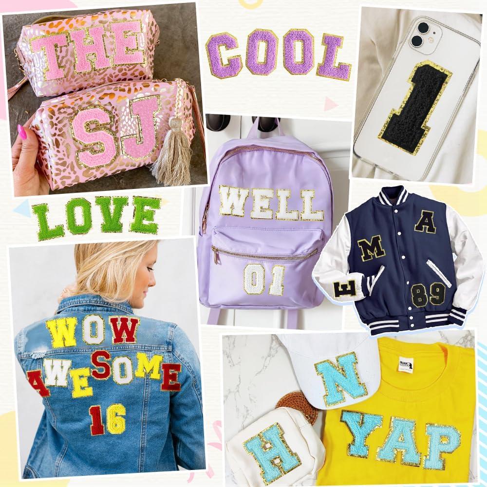 10 Parches de Números Chenille Negros 7.62 cm para Planchar