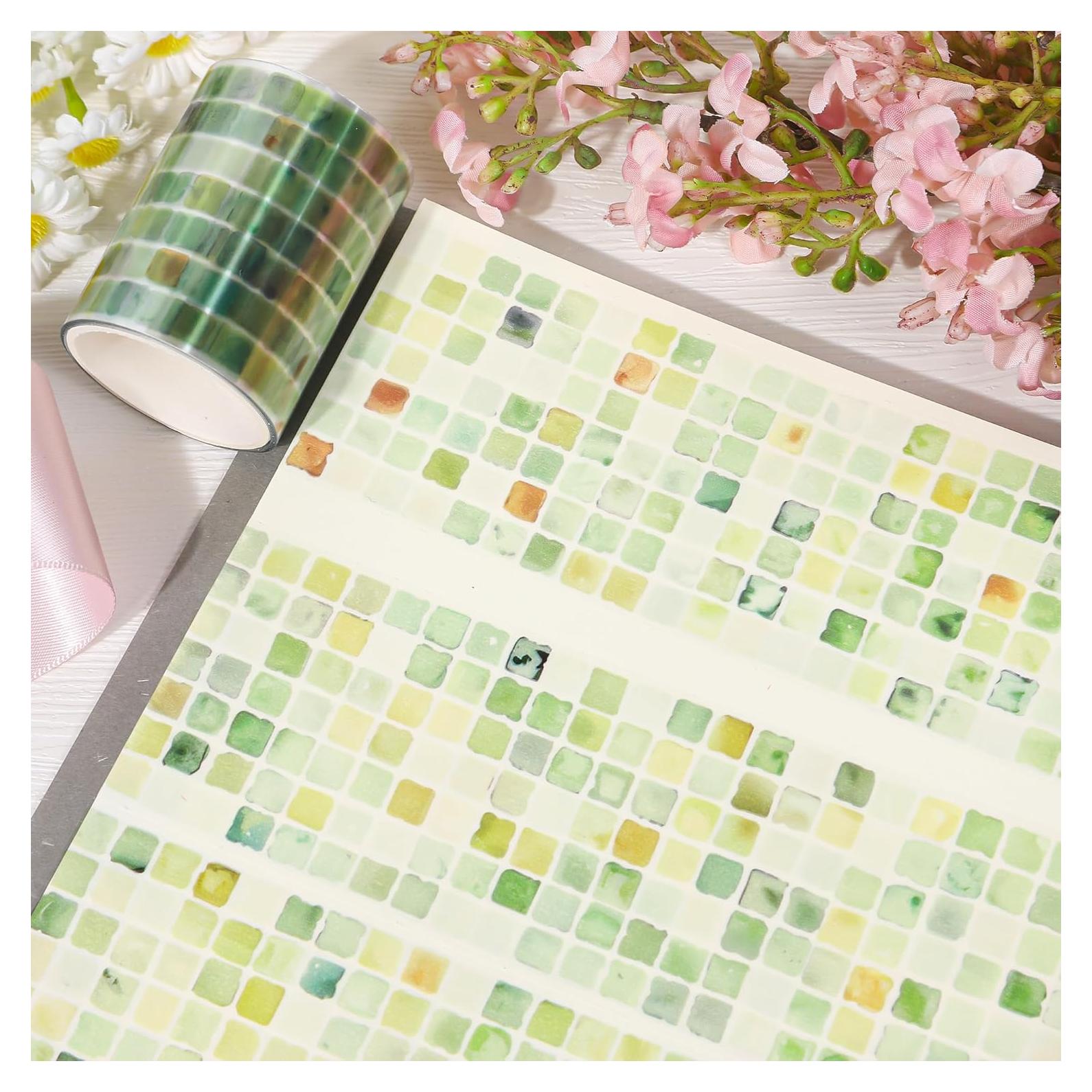 Cinta PET Verde Mosaico Sitsink para Scrapbooking 5cm x 2m