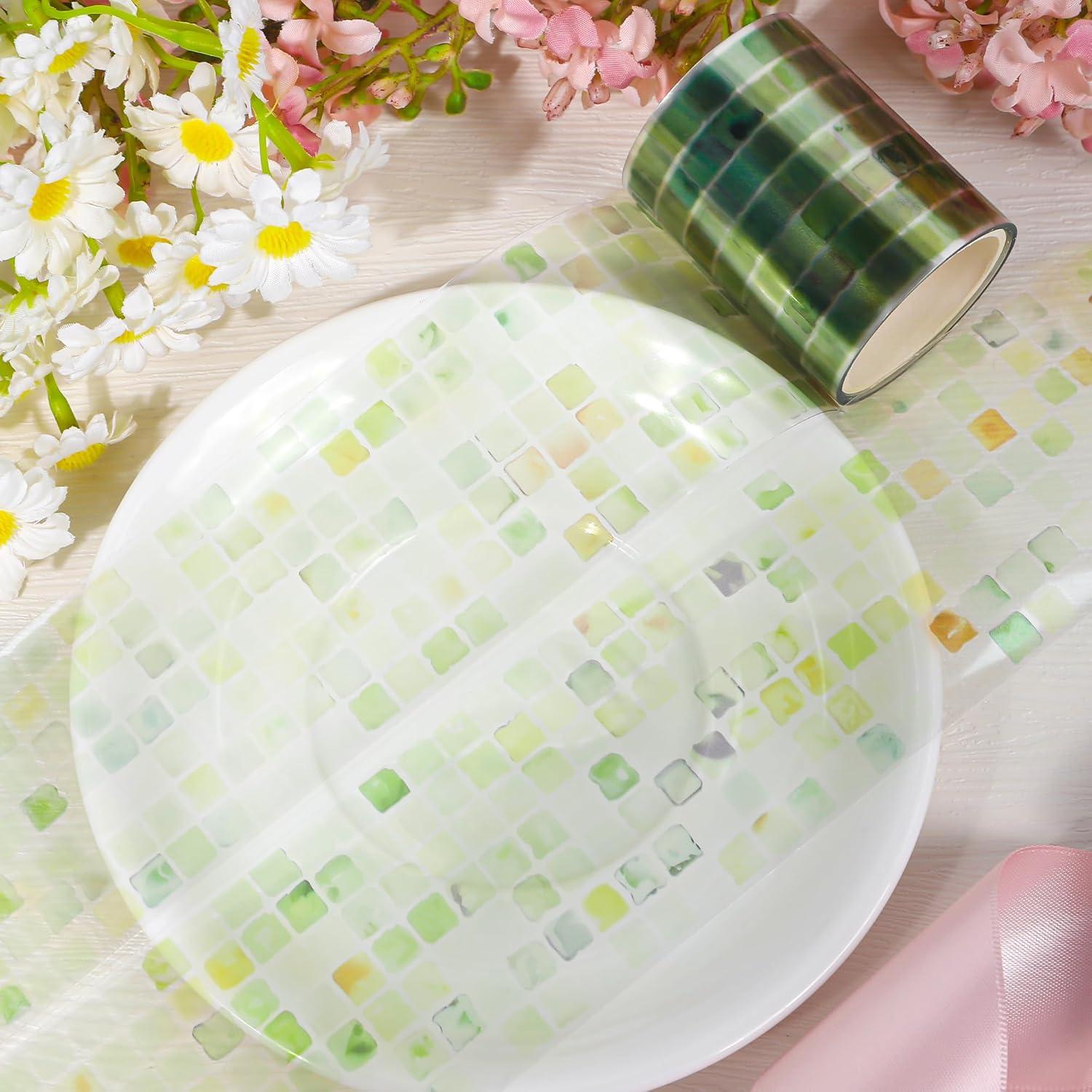 Cinta PET Verde Mosaico Sitsink para Scrapbooking 5cm x 2m
