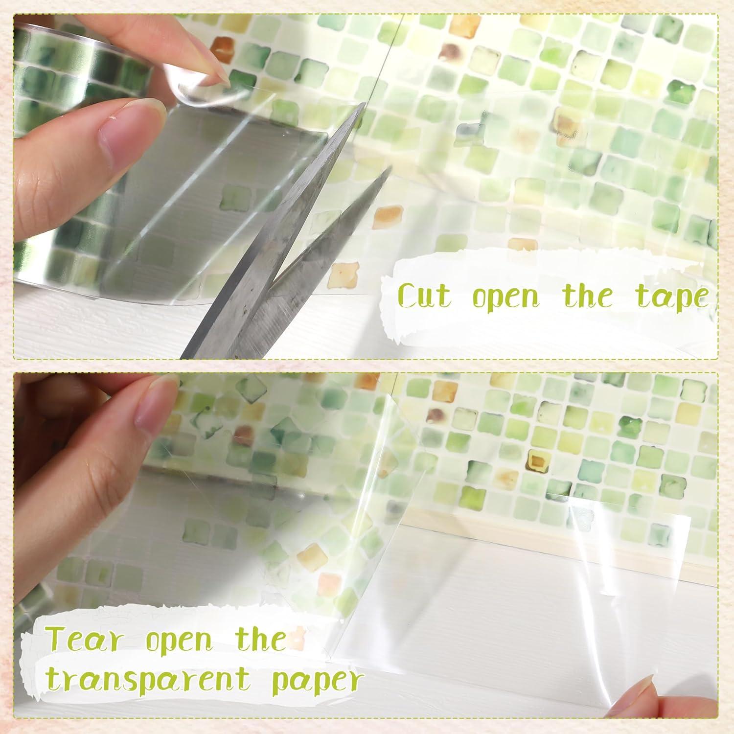 Cinta PET Verde Mosaico Sitsink para Scrapbooking 5cm x 2m