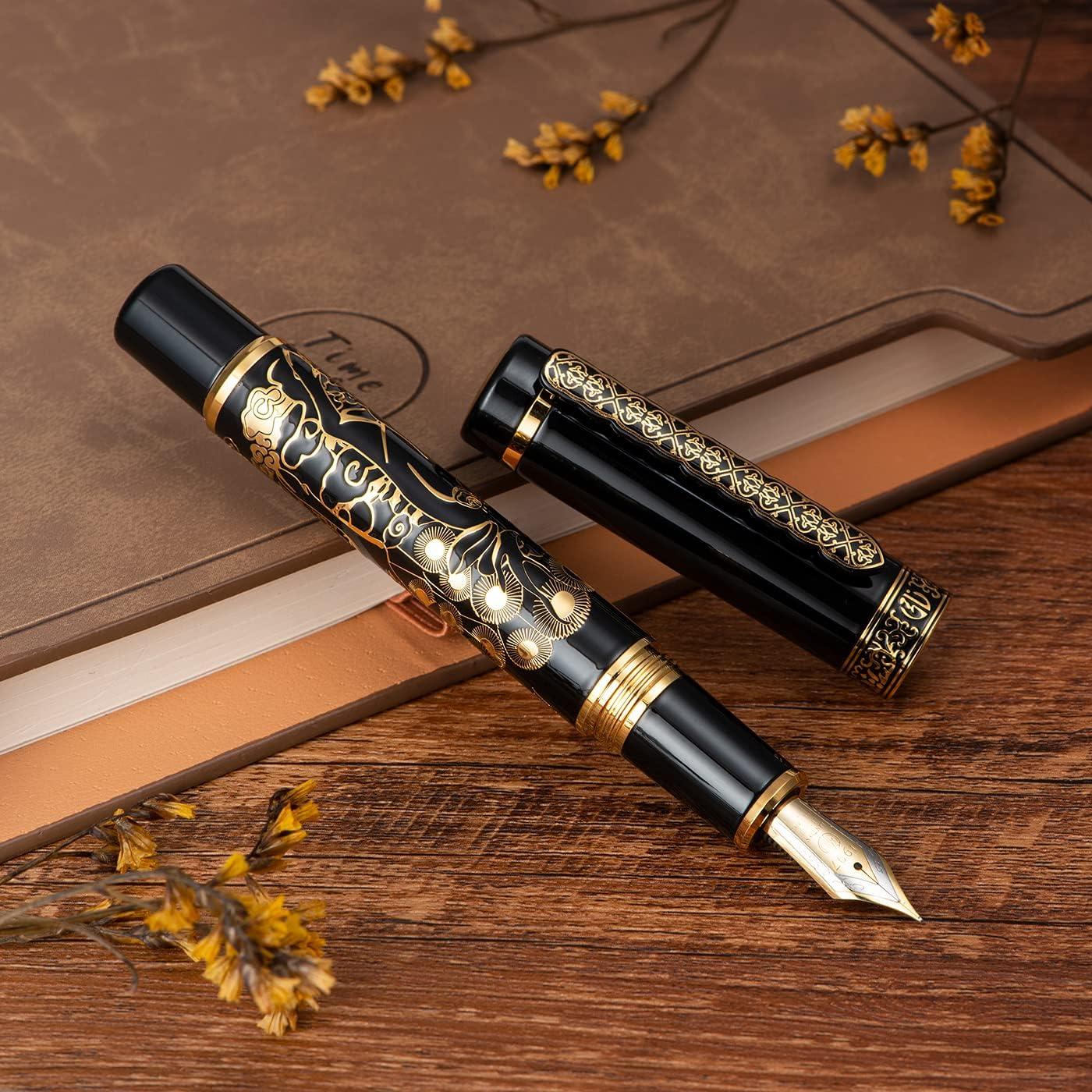 Pluma Fuente Hongdian 8037 Negra, Plumín Extra Fino Iridio