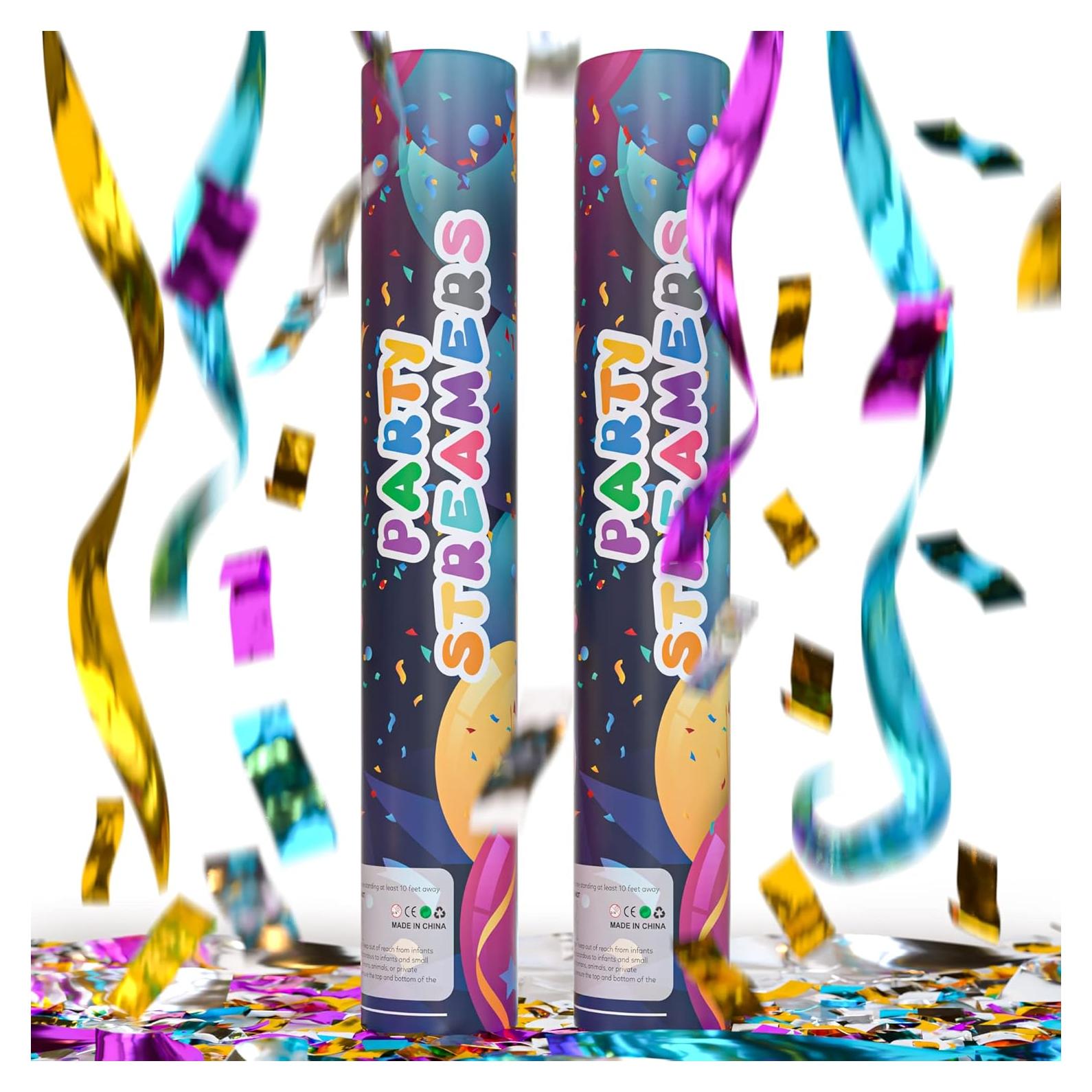 Cañones de Confeti Sin Desorden TUR | 2 Paquete | 30.48 cm