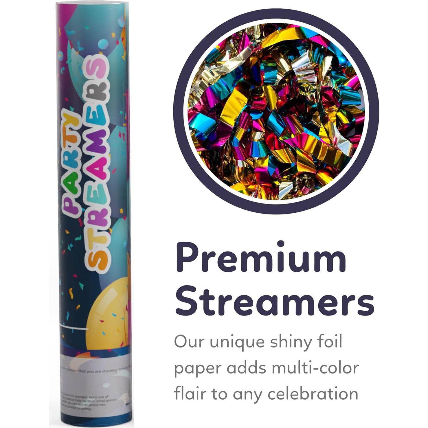 Cañones de Confeti Sin Desorden TUR | 2 Paquete | 30.48 cm