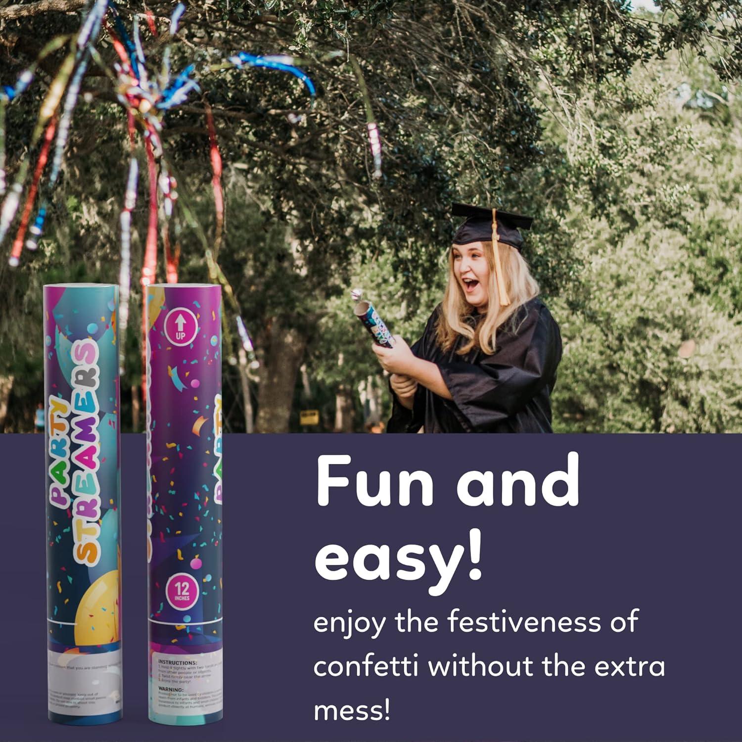 Cañones de Confeti Sin Desorden TUR | 2 Paquete | 30.48 cm