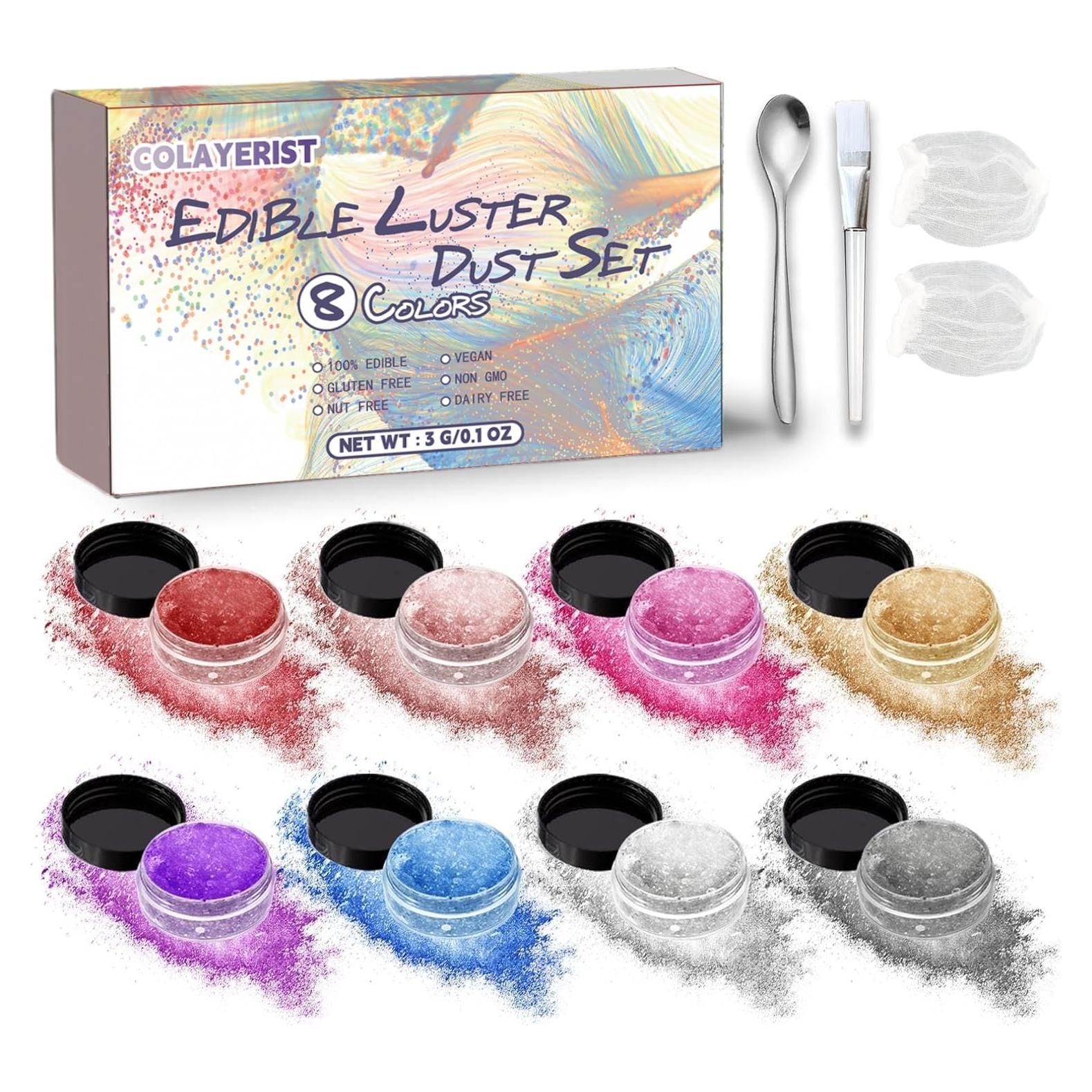 Brillo Comestible COLAYERIST 8 Colores 3g para Bebidas y Postres