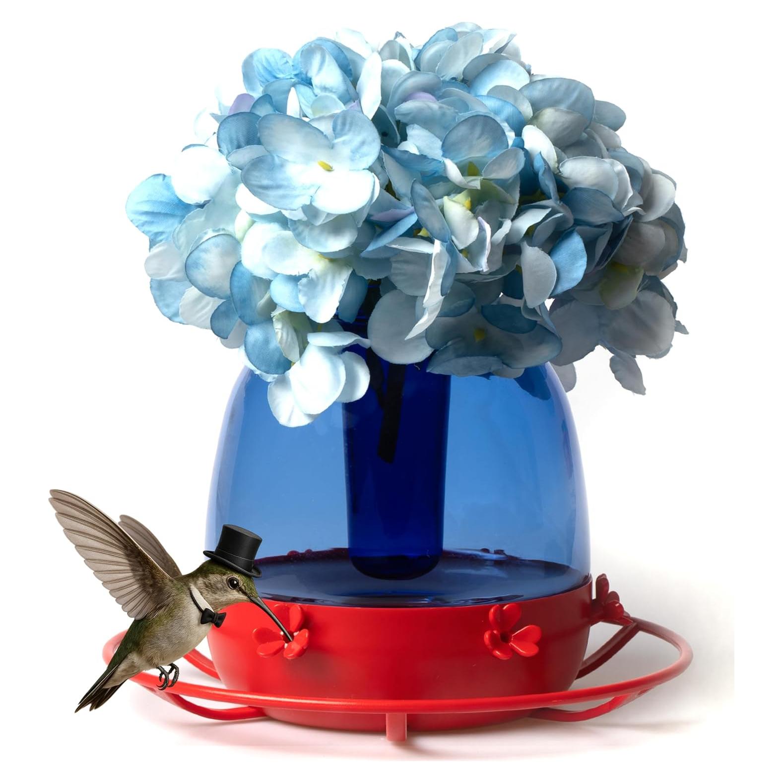 Alimentador de Colibrí HummingFun Murano Vidrio Azul 0.73kg