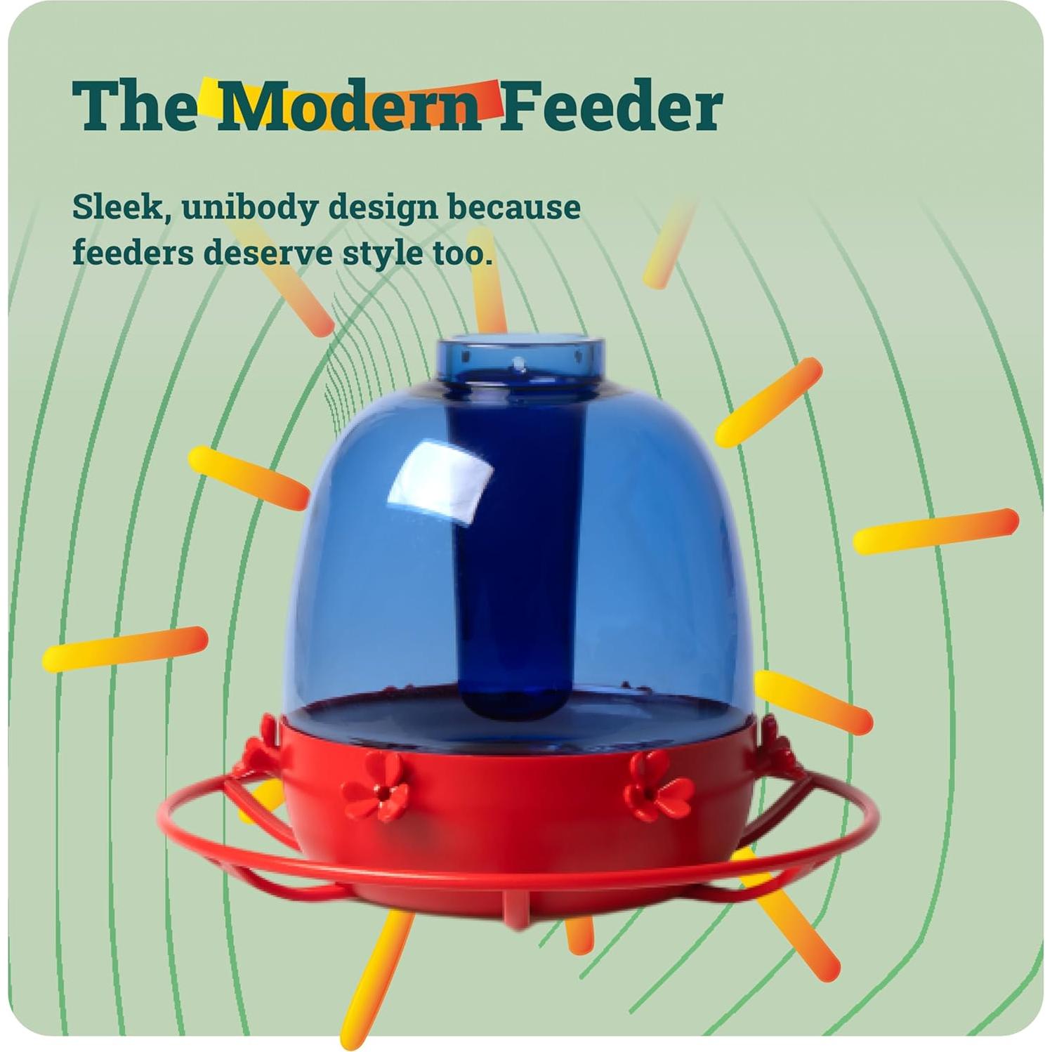 Alimentador de Colibrí HummingFun Murano Vidrio Azul 0.73kg