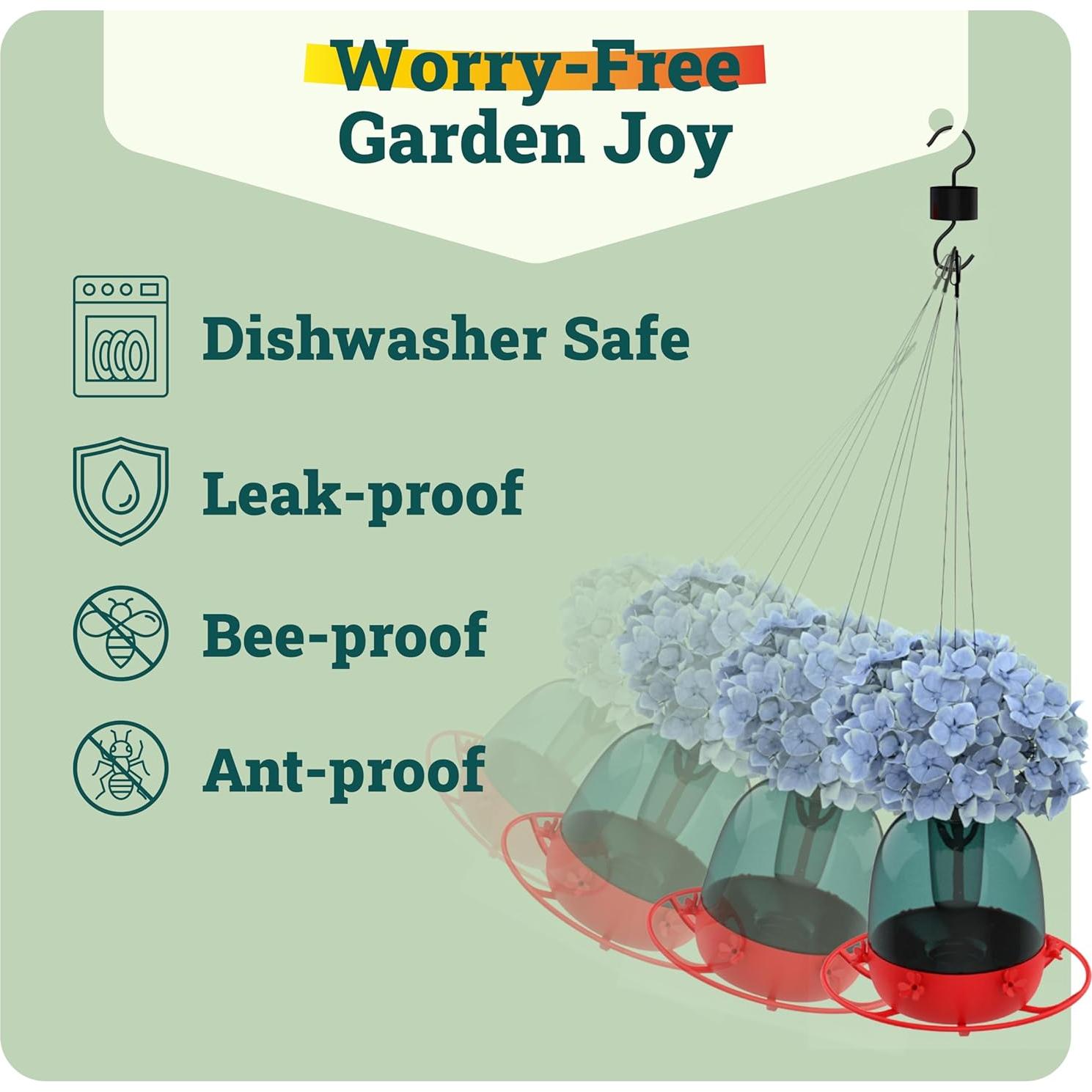 Alimentador de Colibrí HummingFun Murano Vidrio Azul 0.73kg