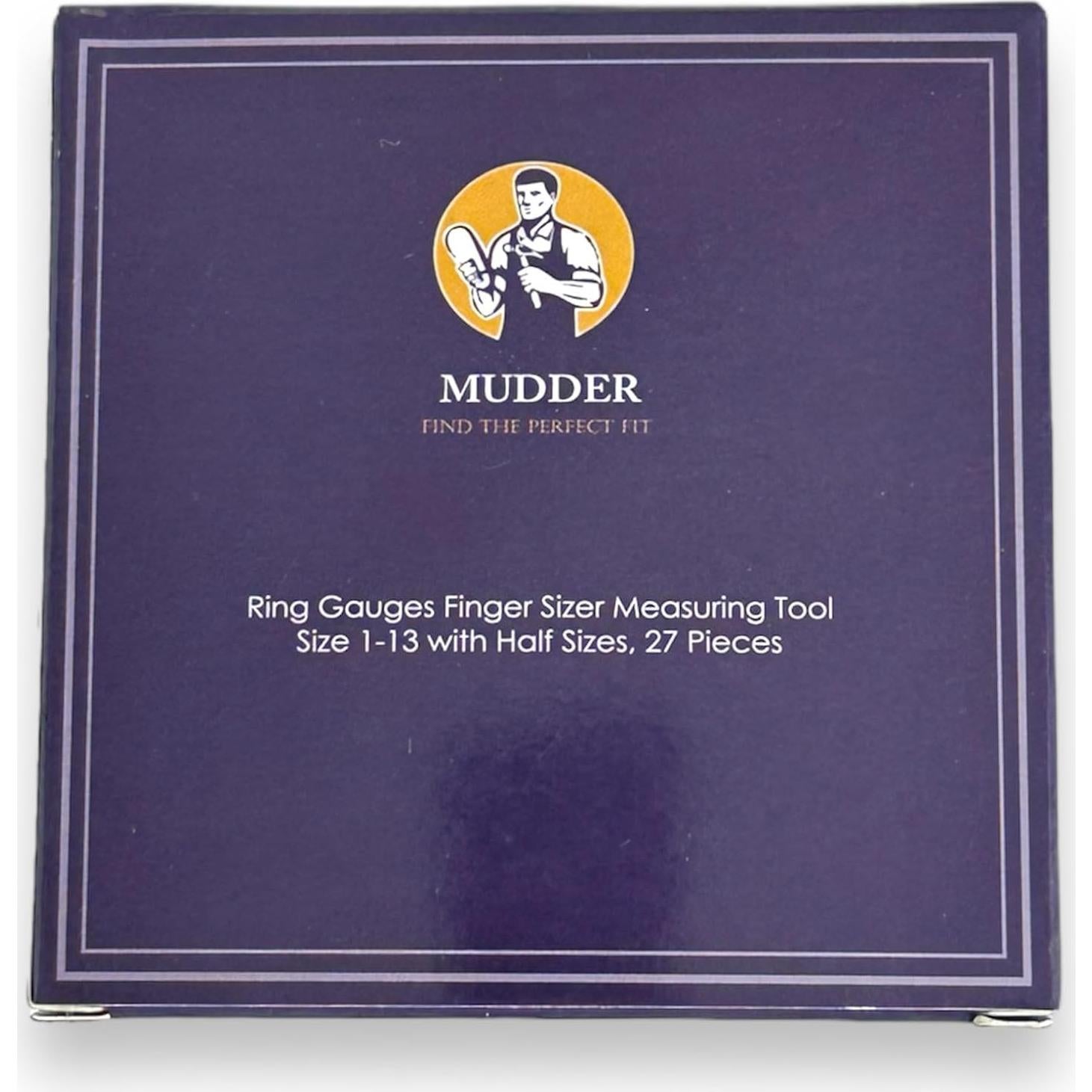 Calibrador de Anillo Mudder Acero Inoxidable 27 Pcs Tamaños 1-13