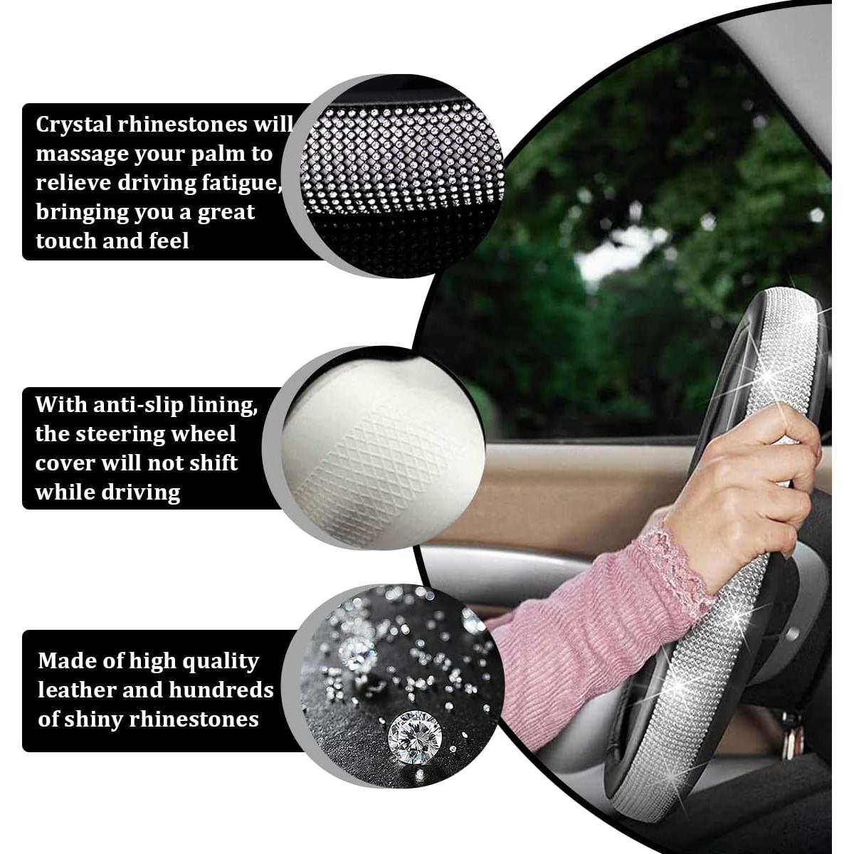 Cubierta de Volante Ziciner Universal con Cristales Brillantes