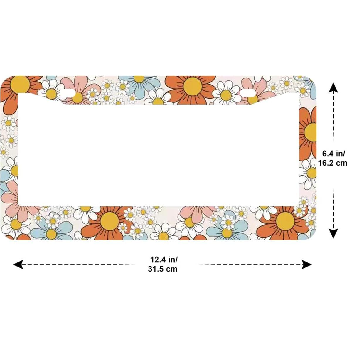 Marcos de Placas de Licencia Woadoudou 7 Flores de Color