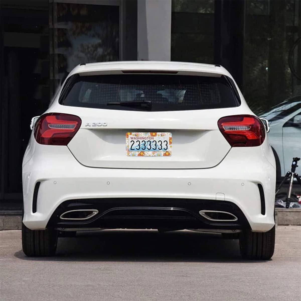 Marcos de Placas de Licencia Woadoudou 7 Flores de Color