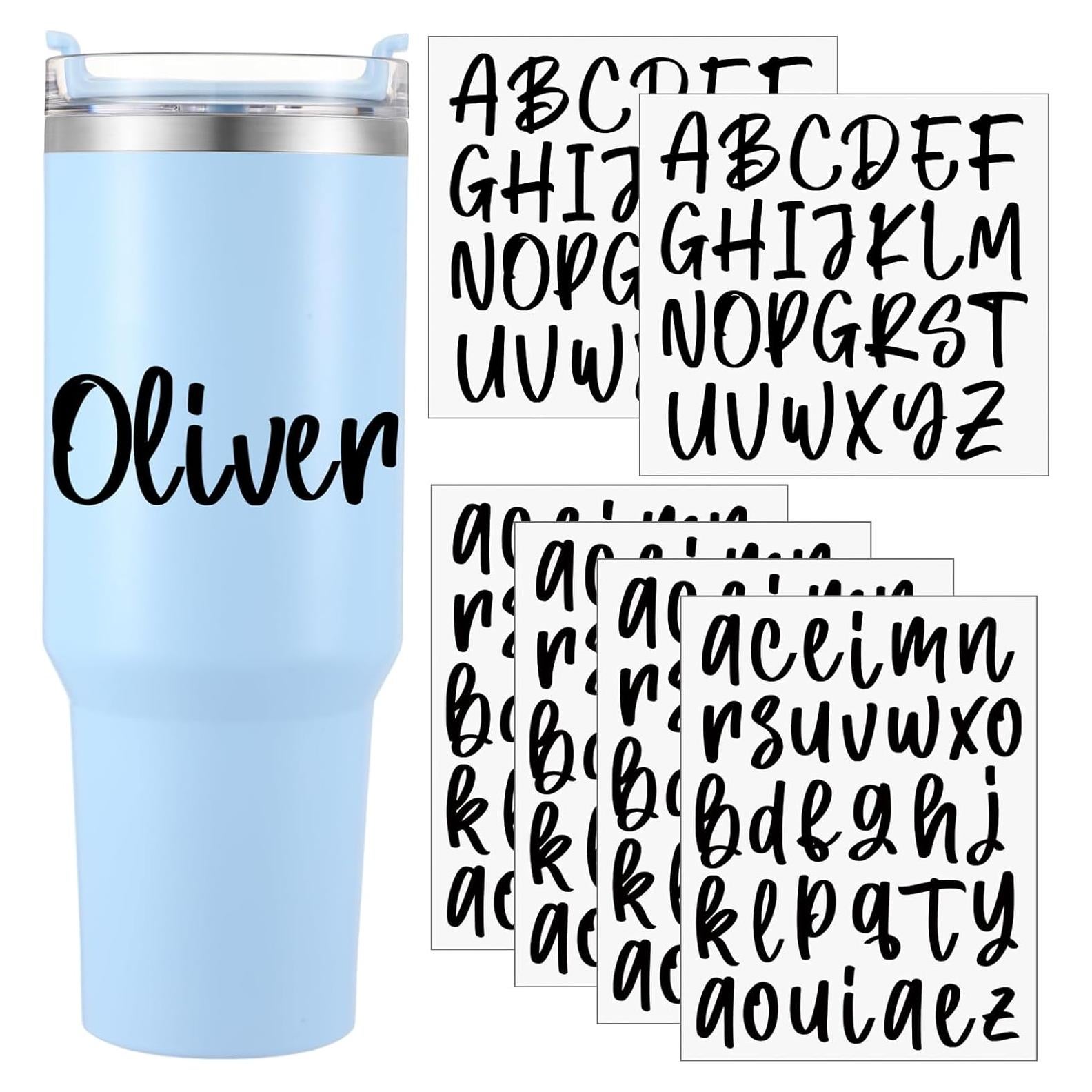 Calcomanías de Letras Iniciales Humyoun para Tazas 6 Piezas