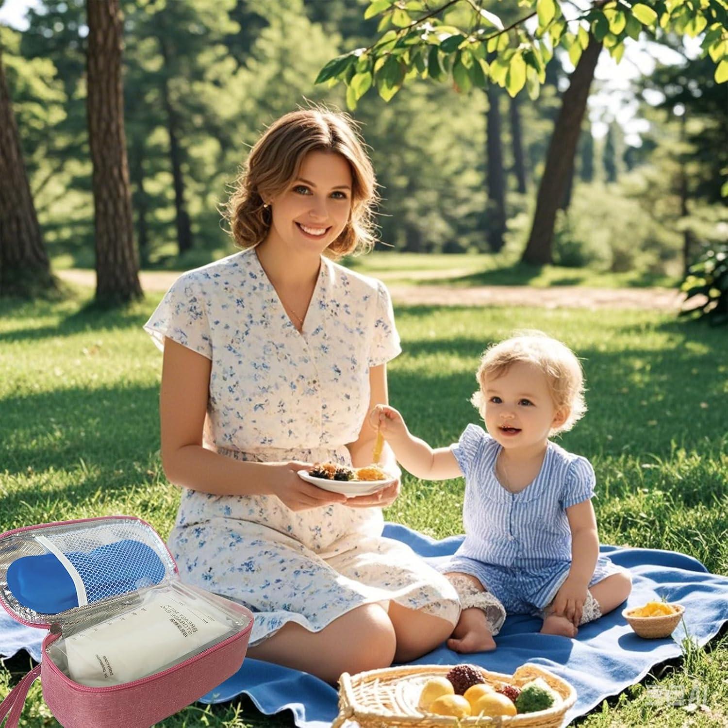 Bolsa Térmica para Leche Materna Genérica Rosa Oscuro con Hielo
