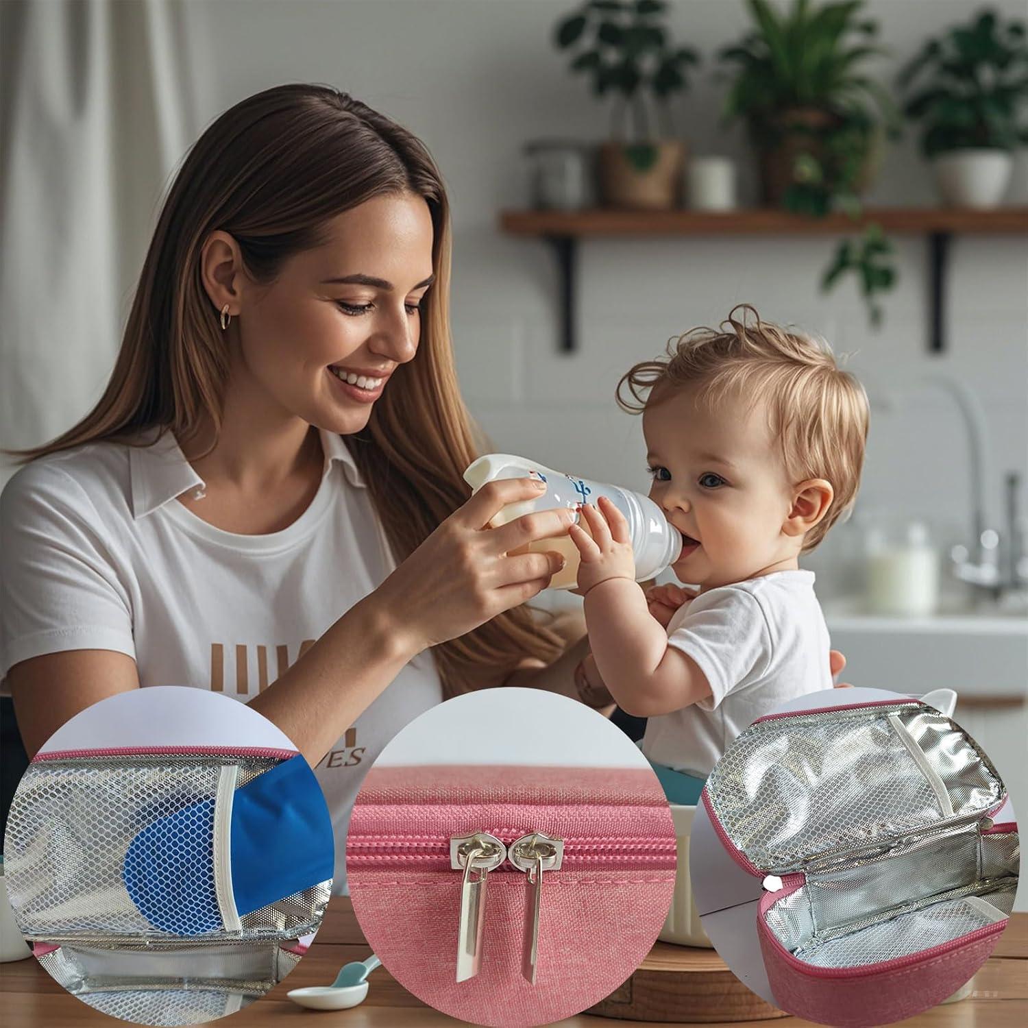 Bolsa Térmica para Leche Materna Genérica Rosa Oscuro con Hielo
