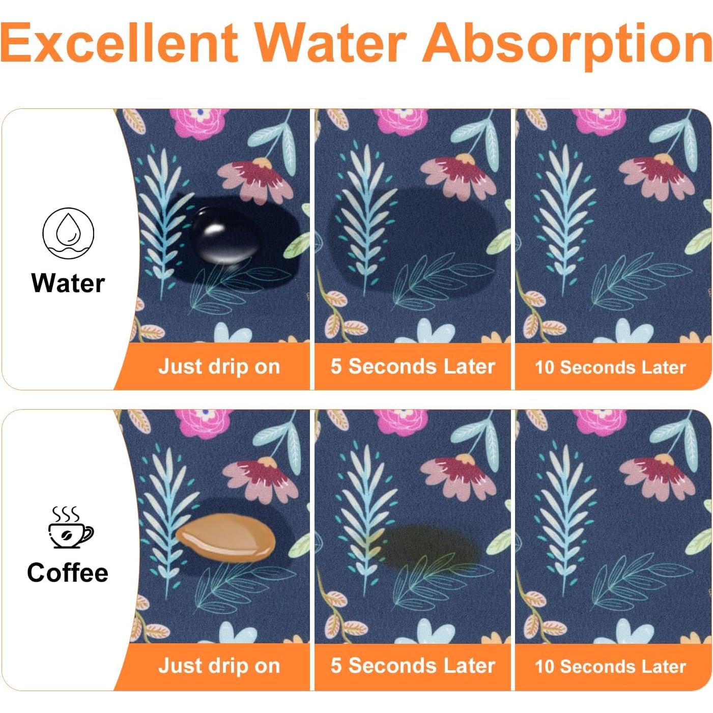 Alfombrilla para Secar Platos LOKHOM 30.48x50.8cm Floral Vintage