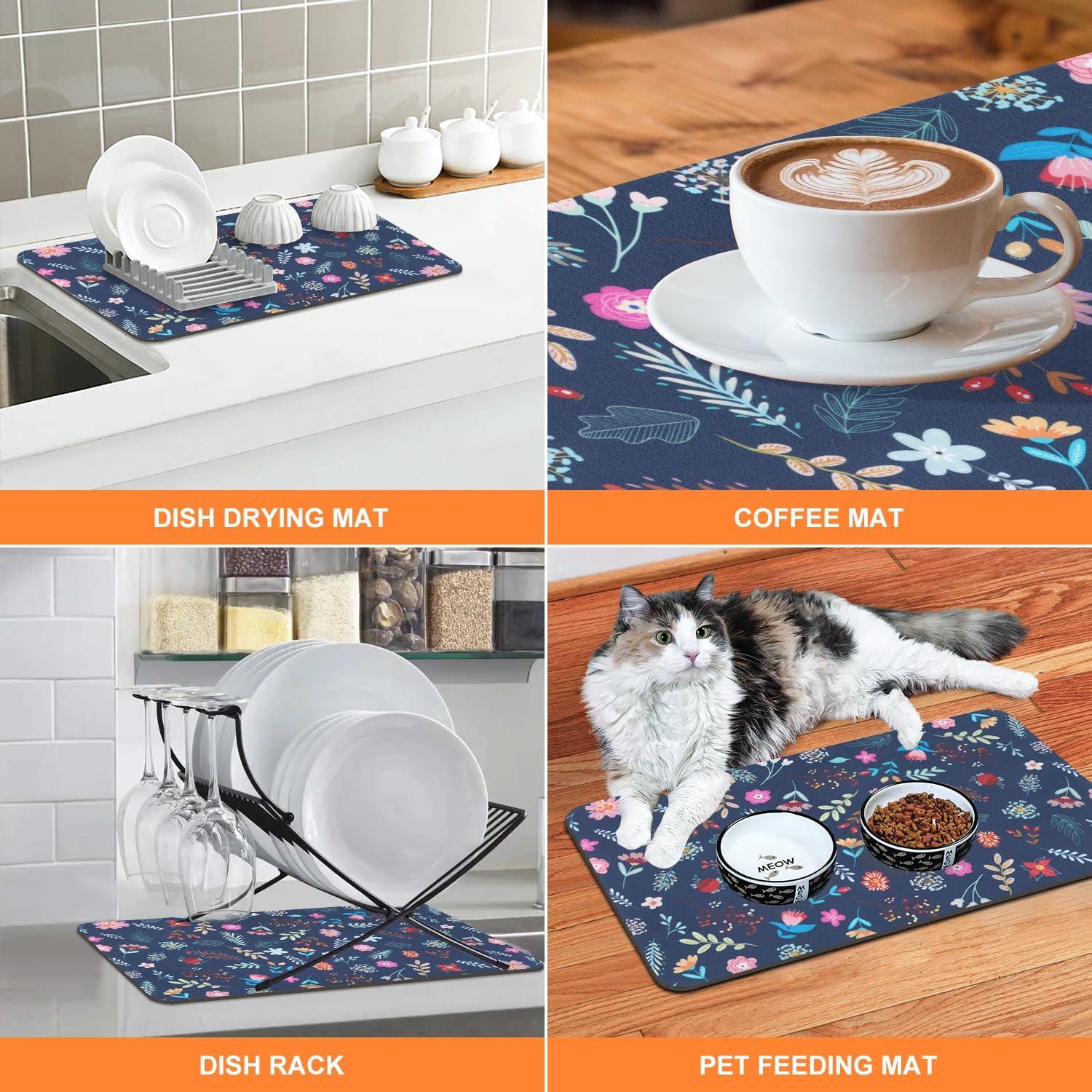 Alfombrilla para Secar Platos LOKHOM 30.48x50.8cm Floral Vintage